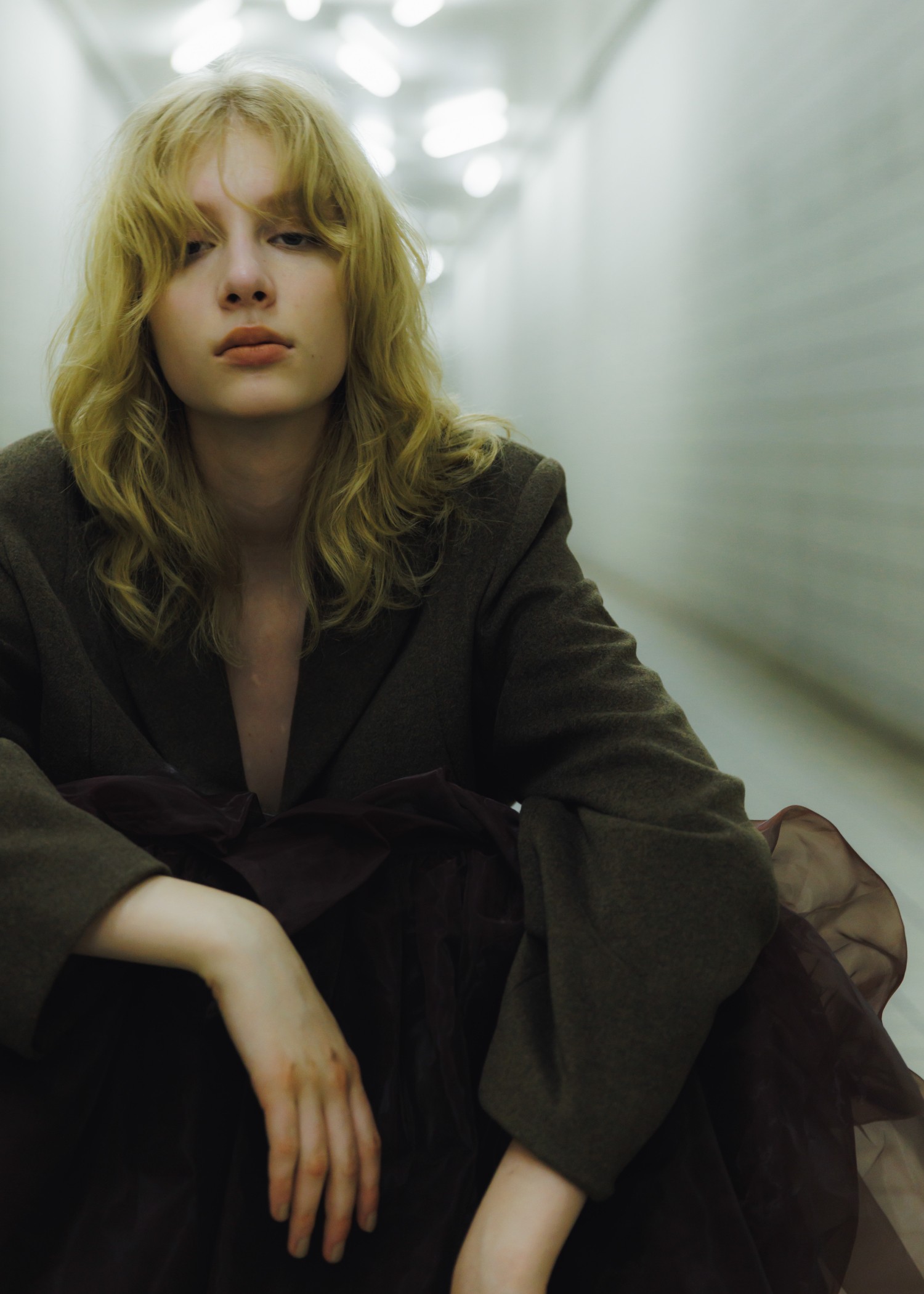 peaked lapel waist tuck oversize JK