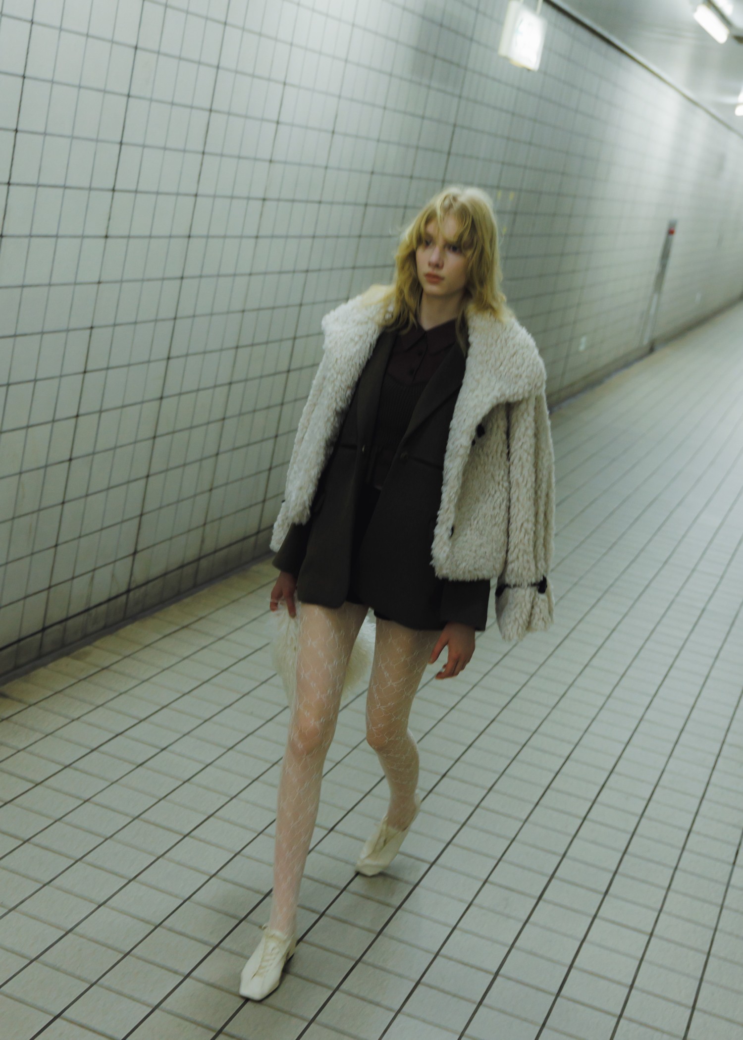 peaked lapel waist tuck oversize JK