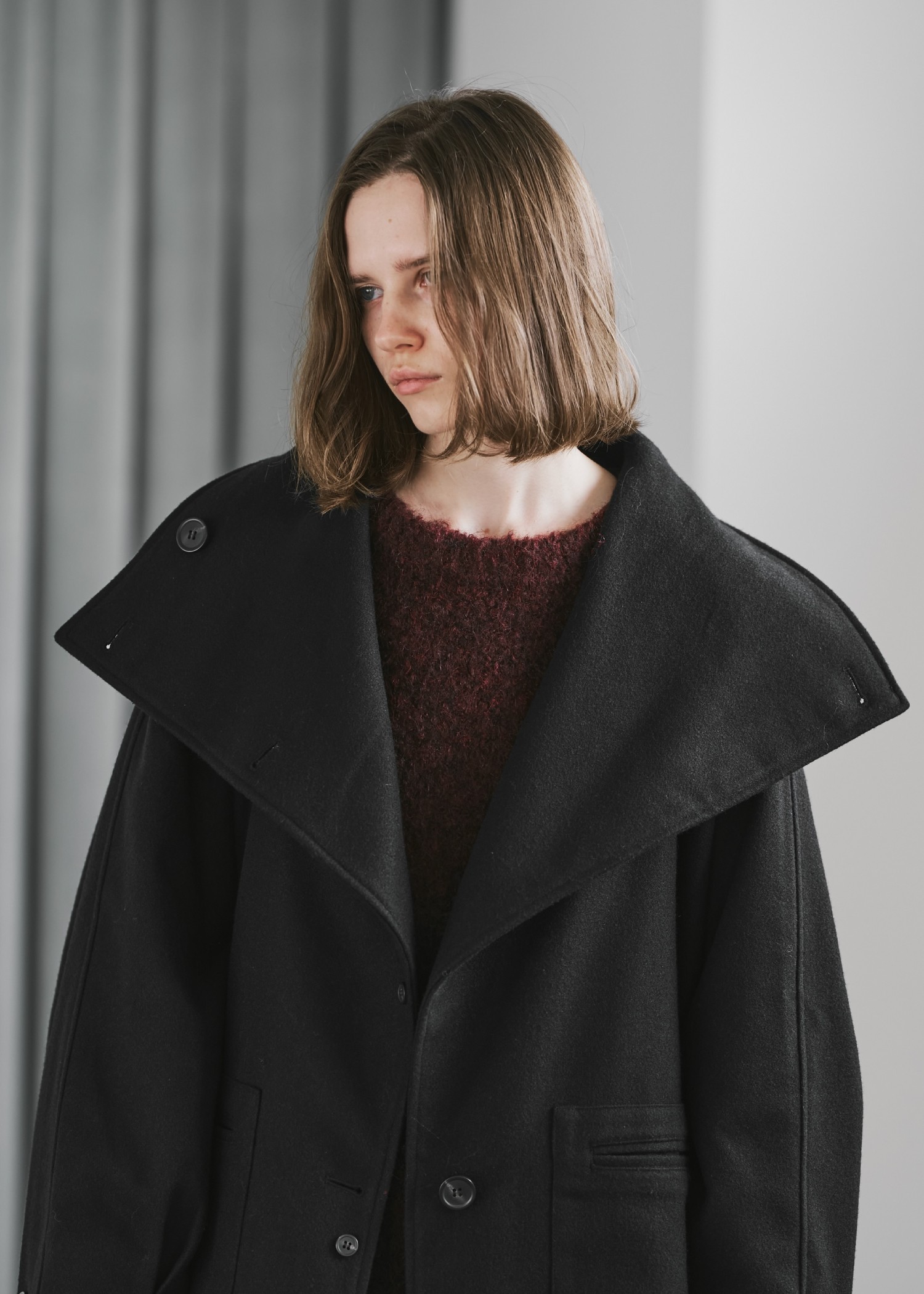 raglan volume sleeve over coat