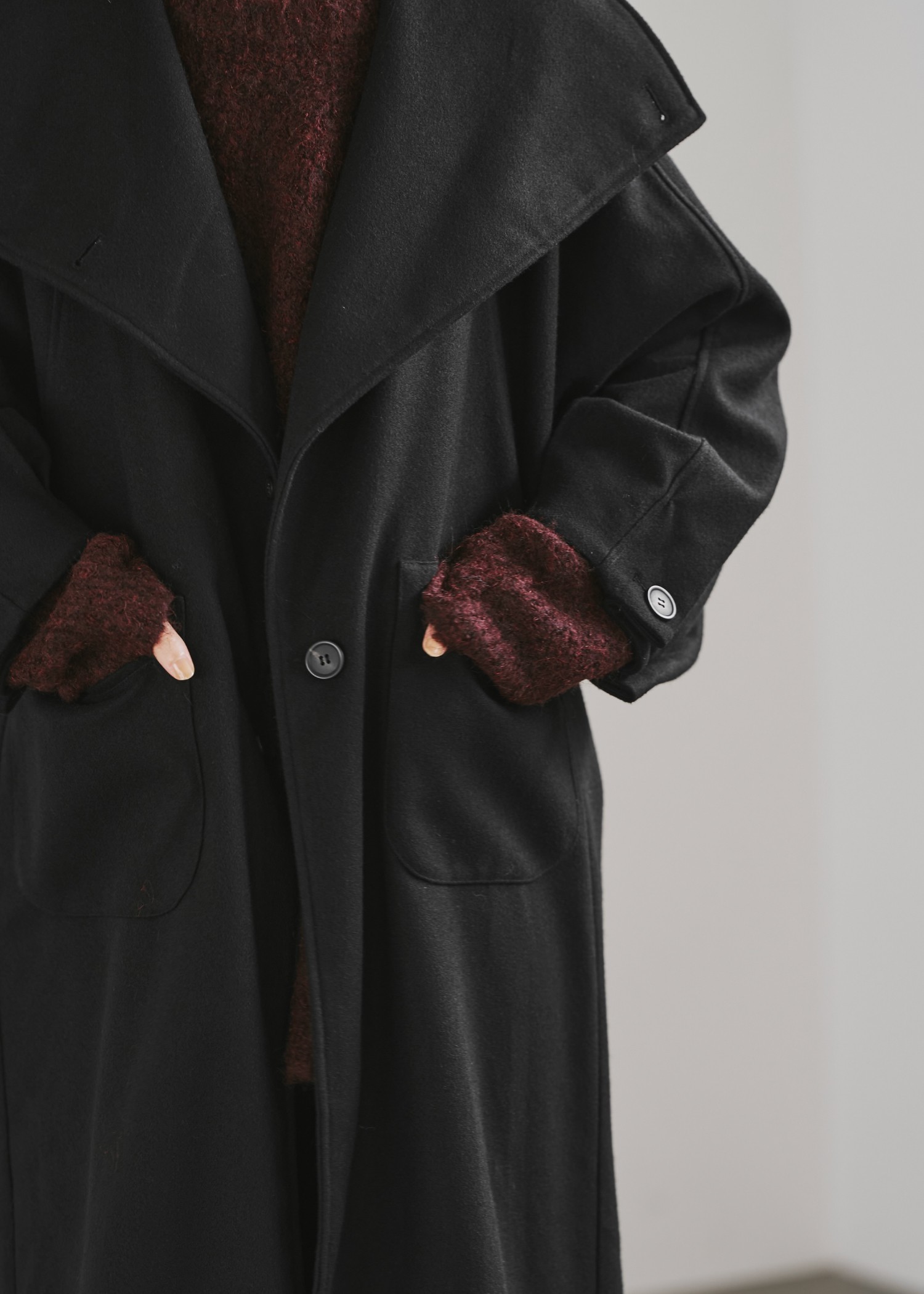 raglan volume sleeve over coat