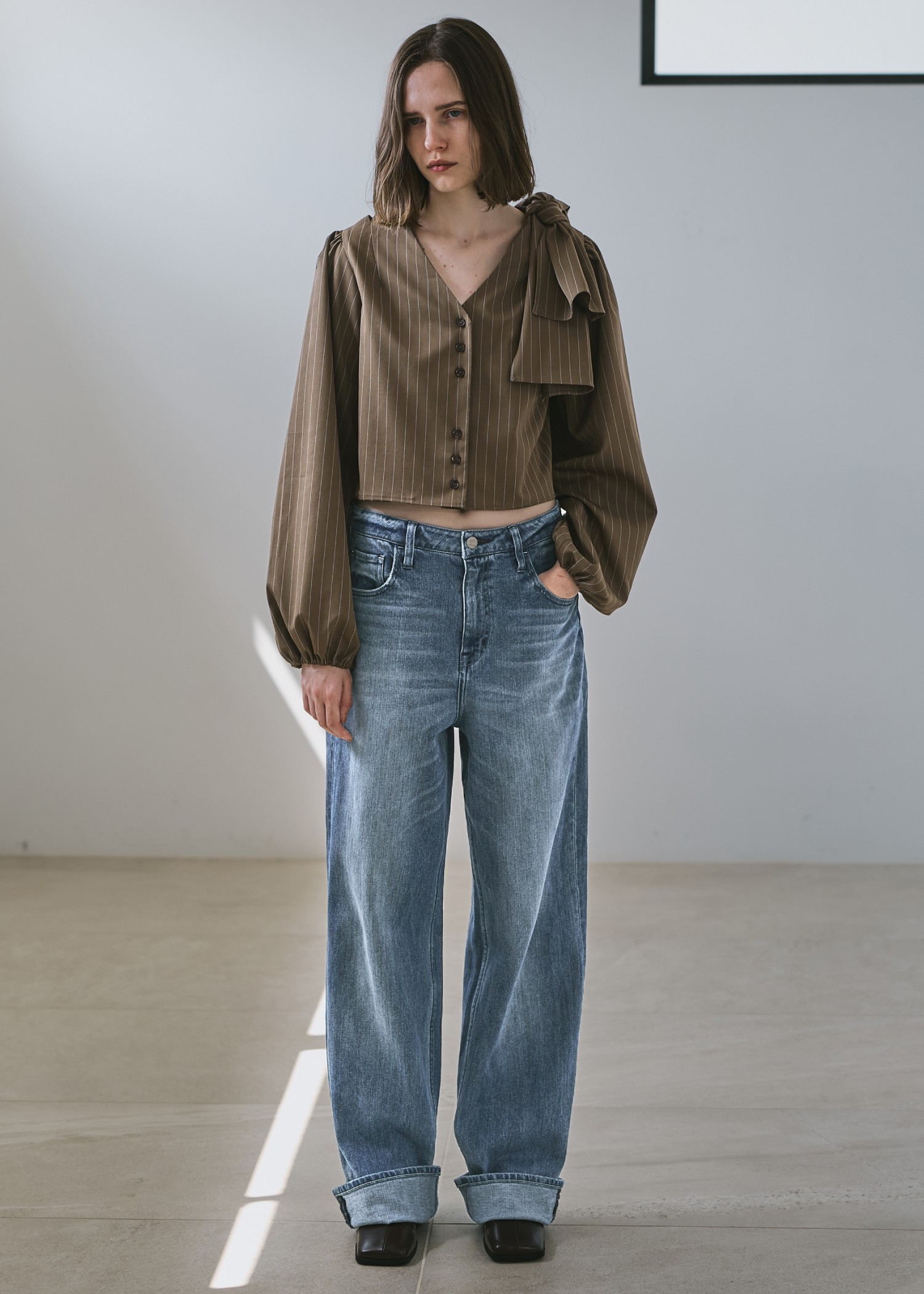 【Healthy DENIM × WILLFULLY】"Chronos" rollup straight denim PT