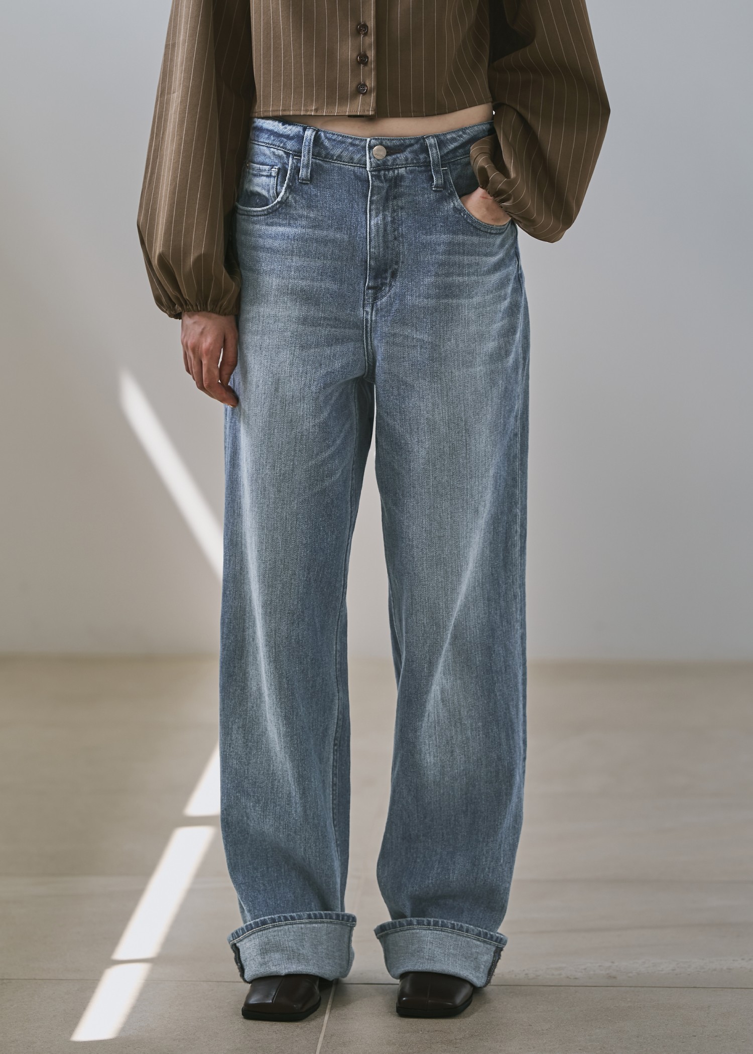 【Healthy DENIM × WILLFULLY】"Chronos" rollup straight denim PT