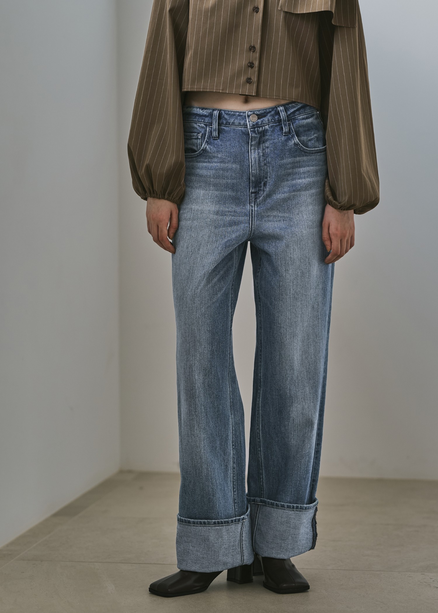 【Healthy DENIM × WILLFULLY】"Chronos" rollup straight denim PT