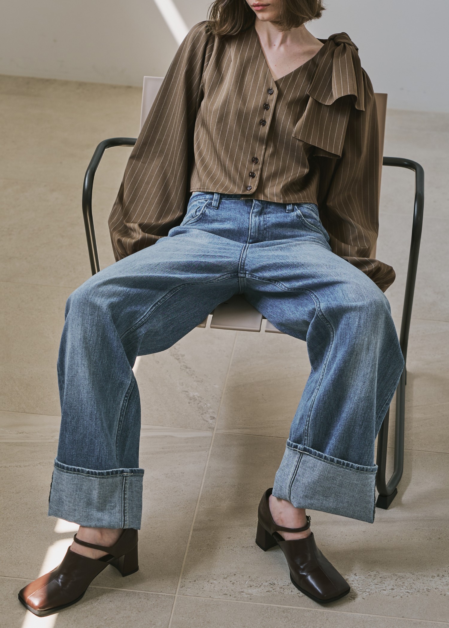 【Healthy DENIM × WILLFULLY】"Chronos" rollup straight denim PT