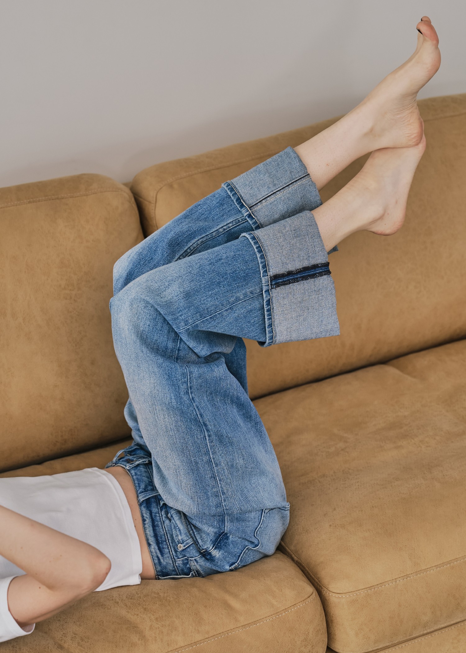 【Healthy DENIM × WILLFULLY】"Chronos" rollup straight denim PT