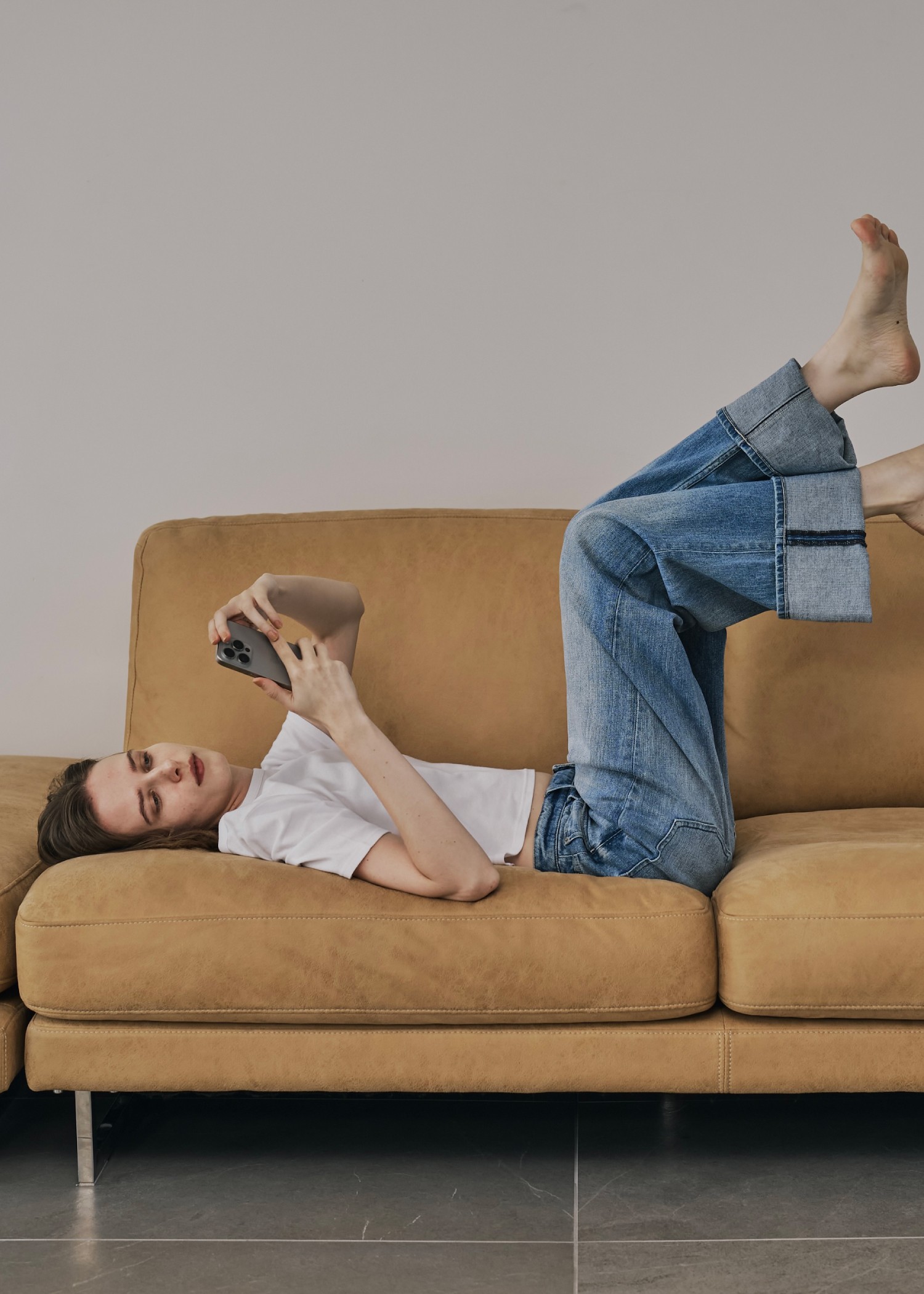 【Healthy DENIM × WILLFULLY】"Chronos" rollup straight denim PT