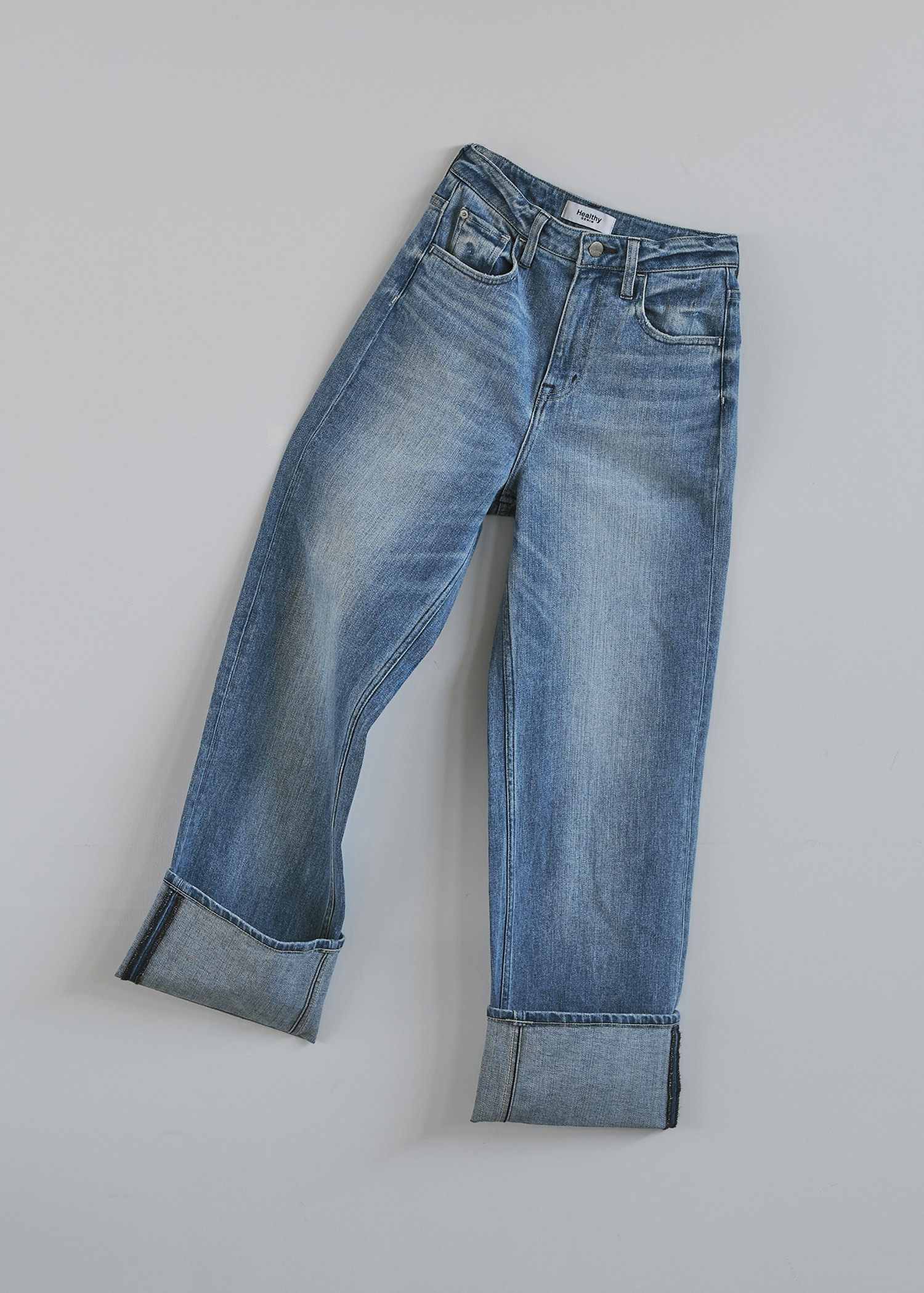 【Healthy DENIM × WILLFULLY】"Chronos" rollup straight denim PT