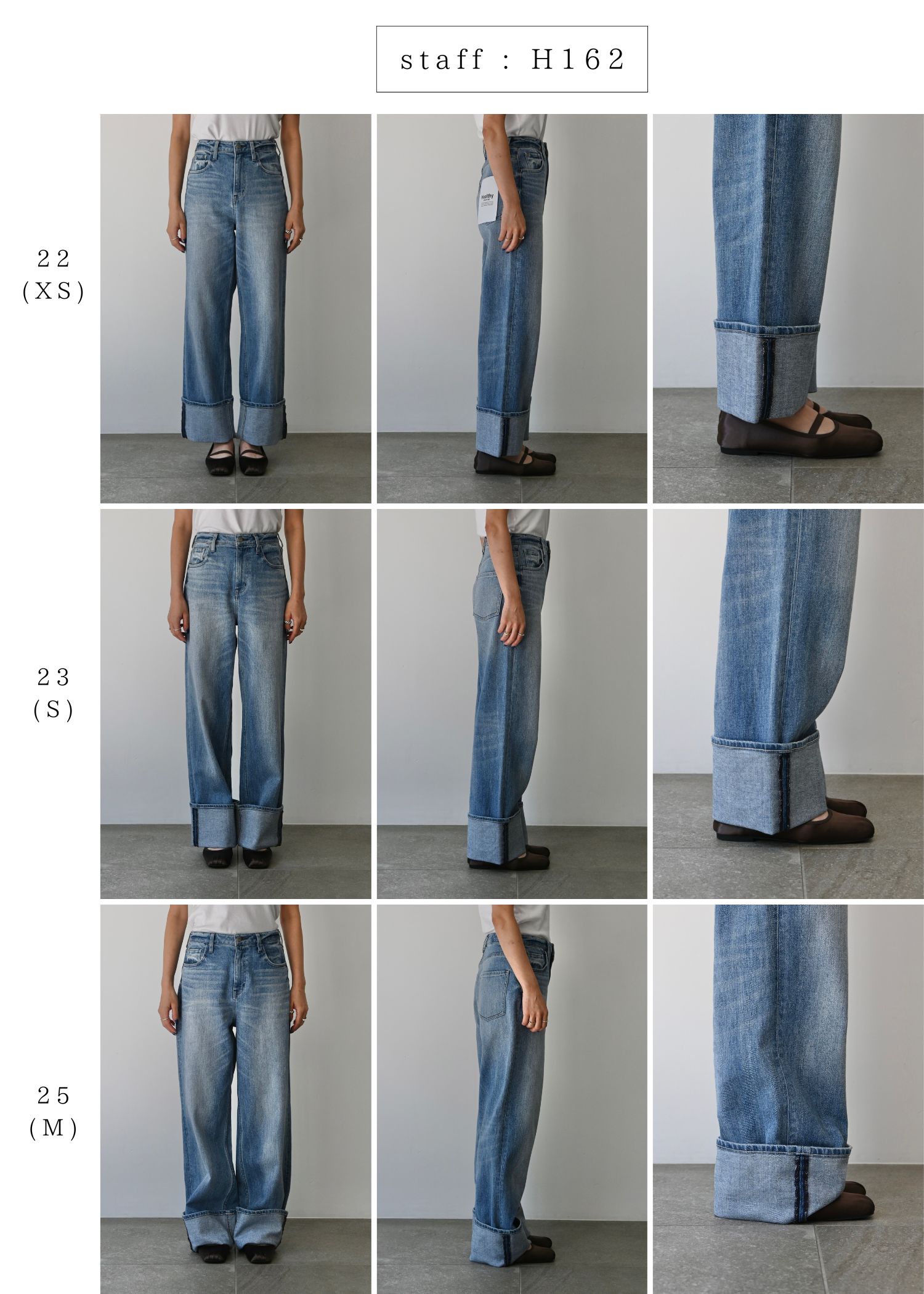 【Healthy DENIM × WILLFULLY】"Chronos" rollup straight denim PT