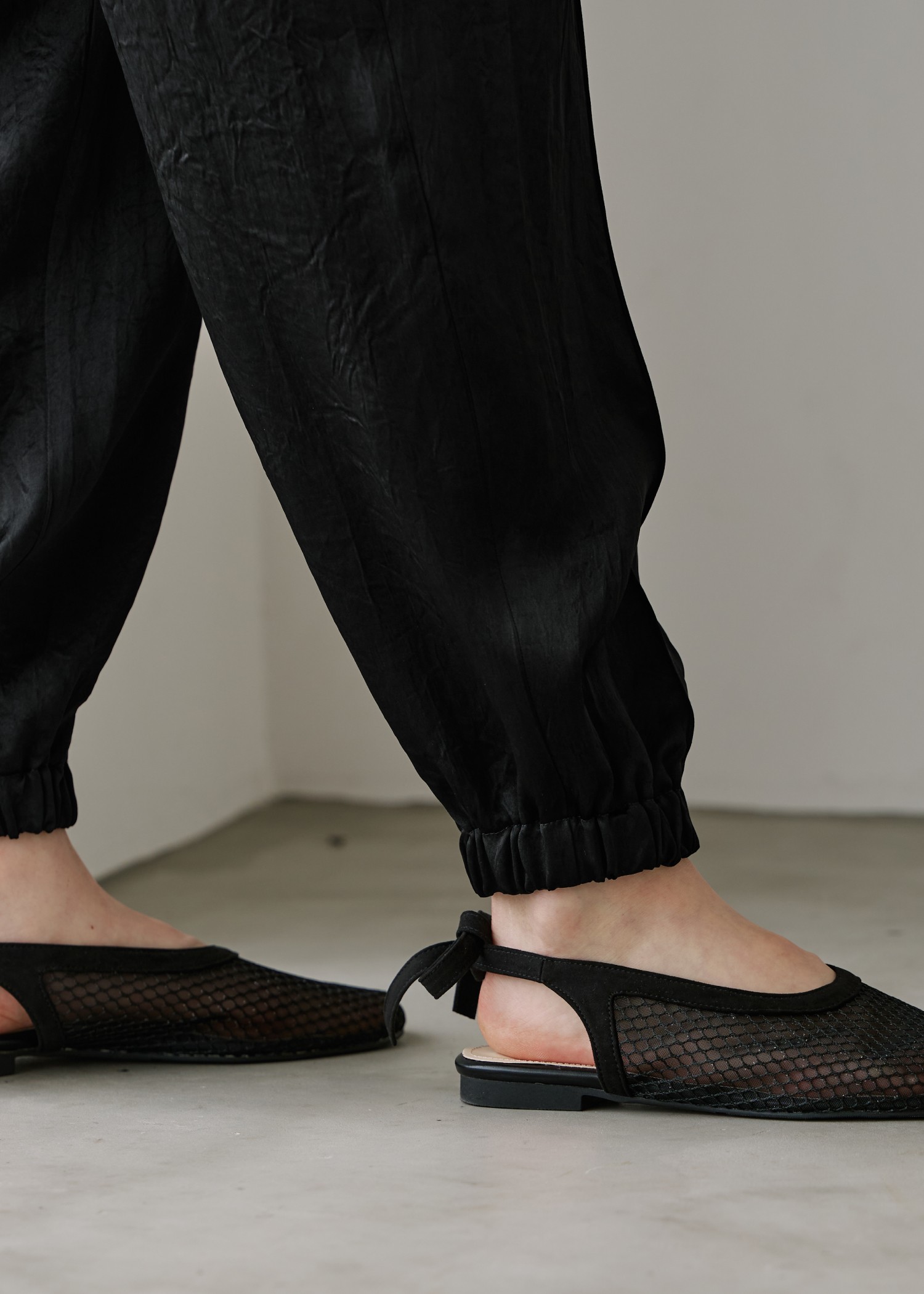 satin waist ribbon elastic shirring PT