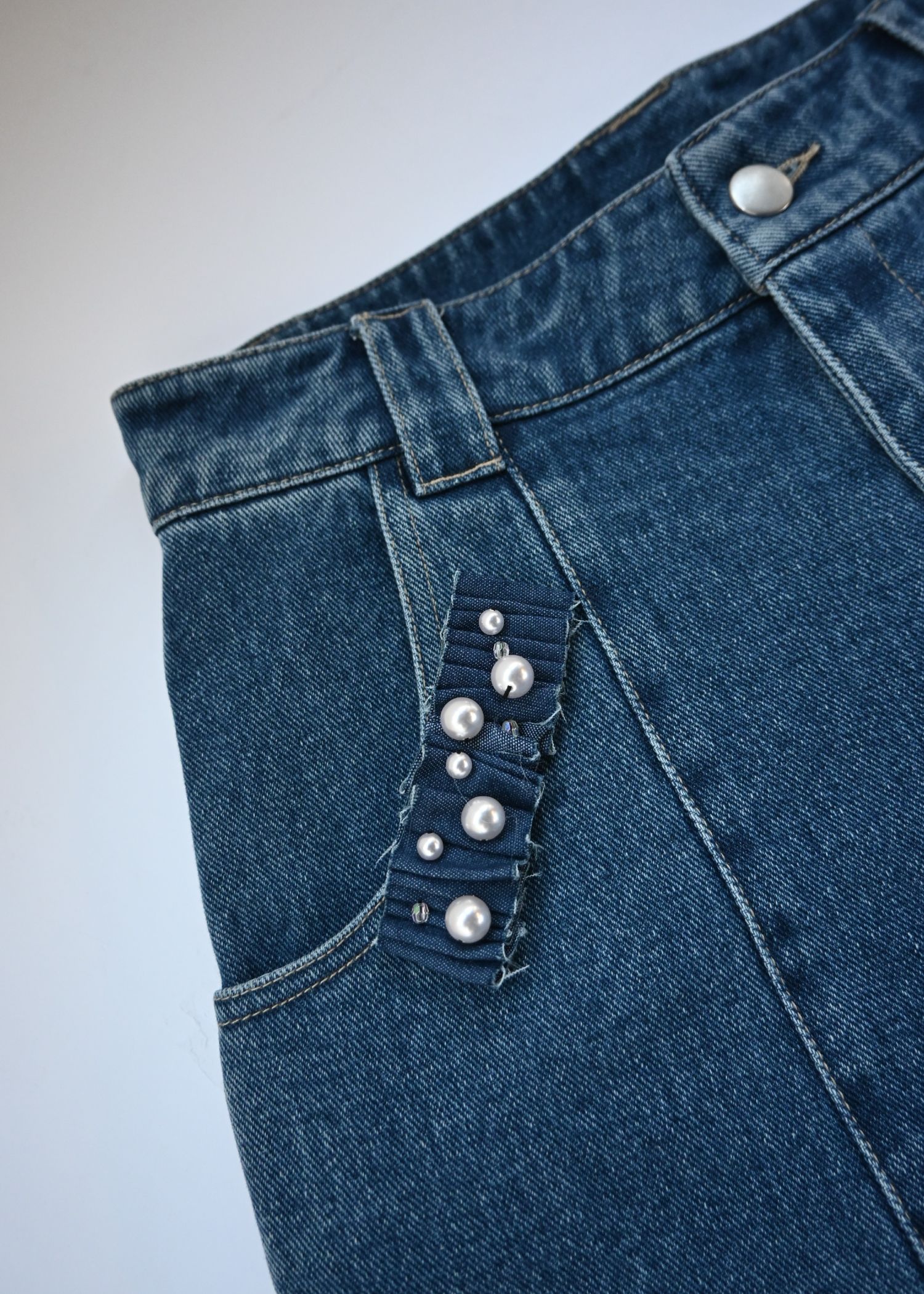 hem adjust center seam broach denim PT