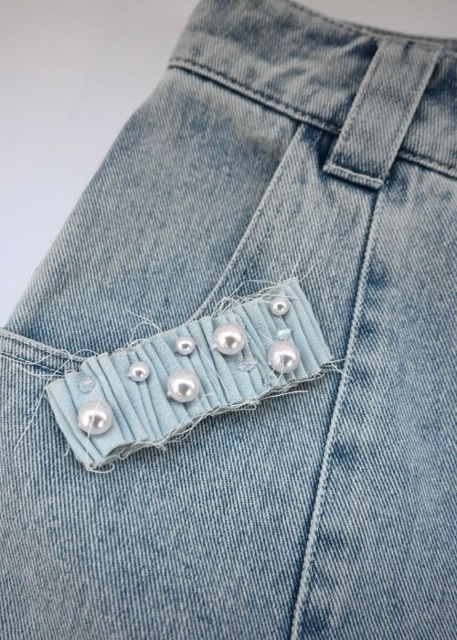 hem adjust center seam broach denim PT