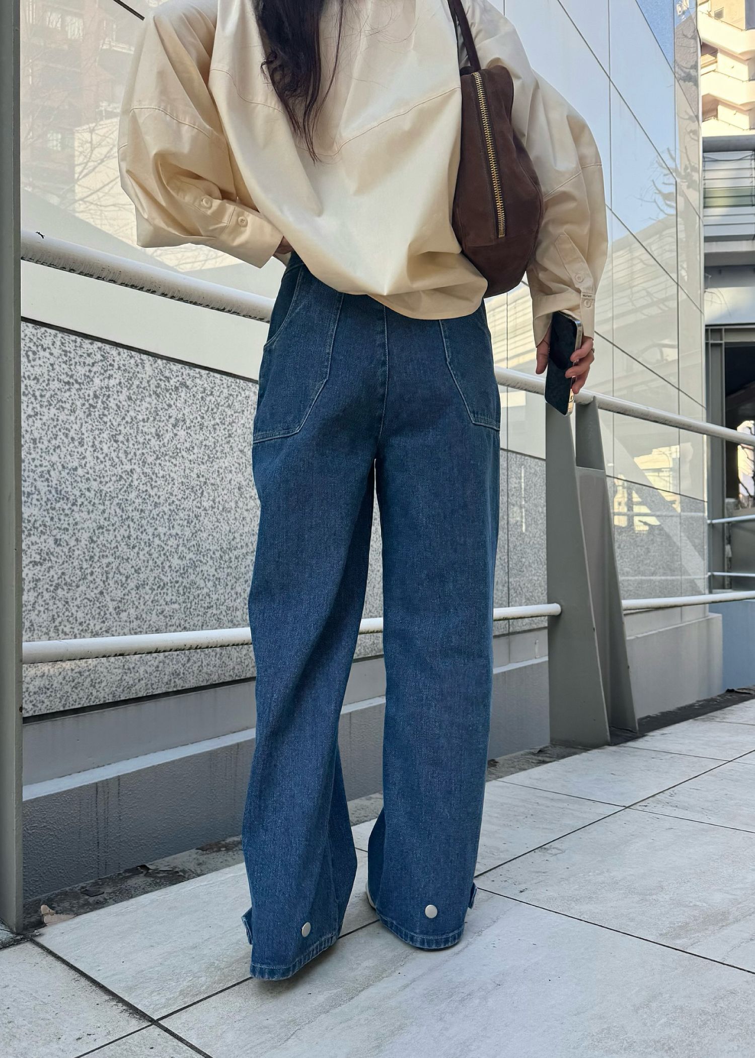 hem adjust center seam broach denim PT