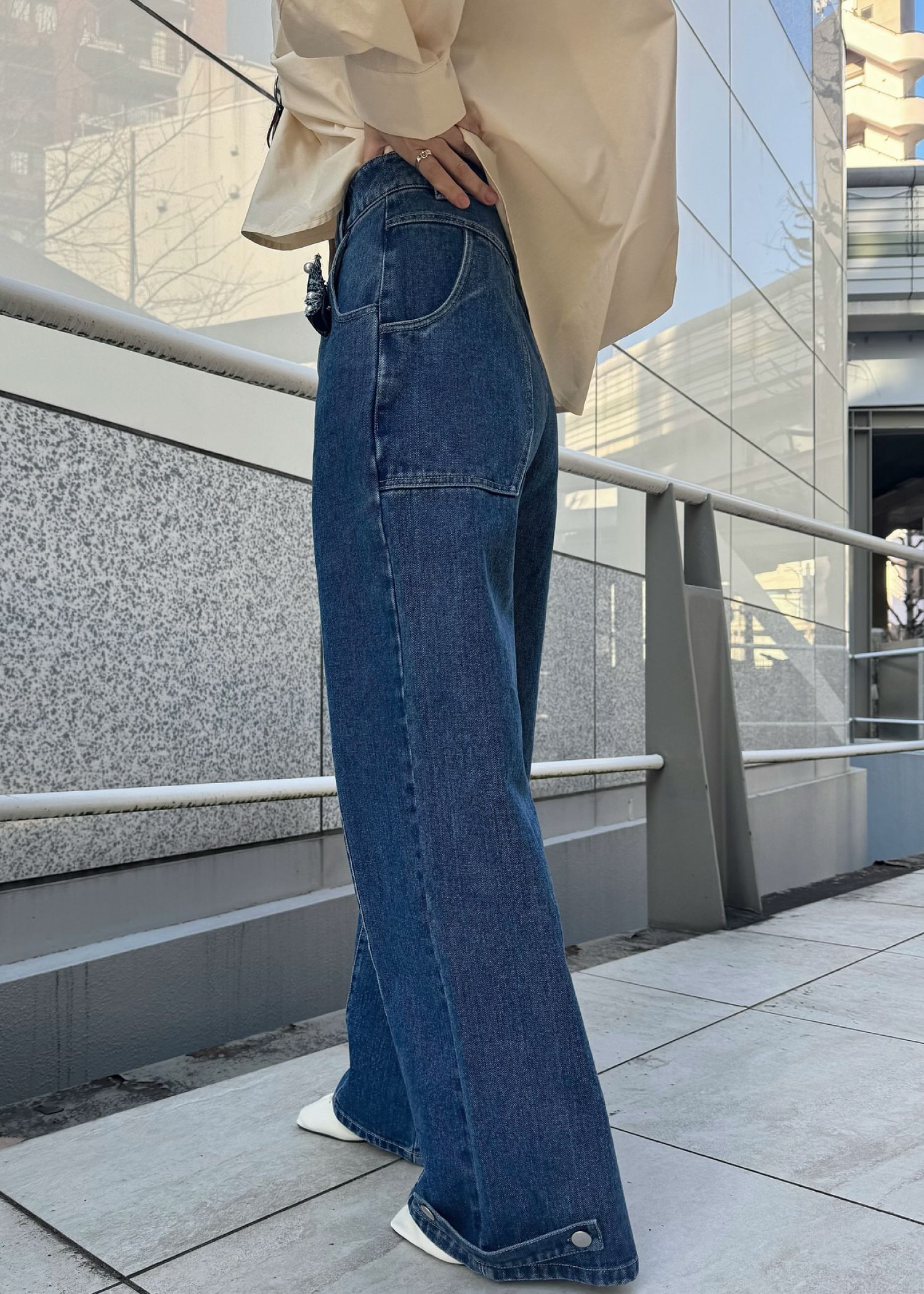 hem adjust center seam broach denim PT