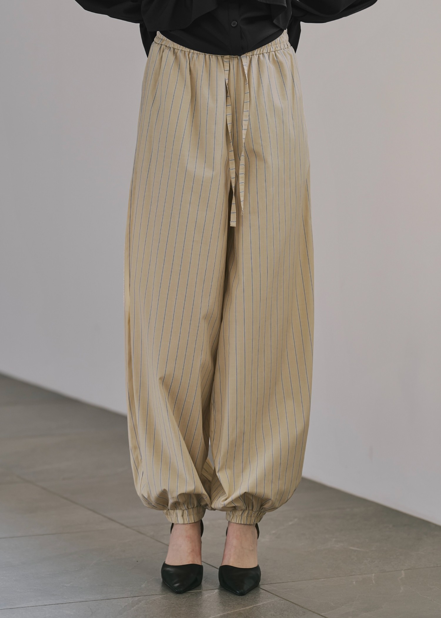 stripe volume wide shirring PT