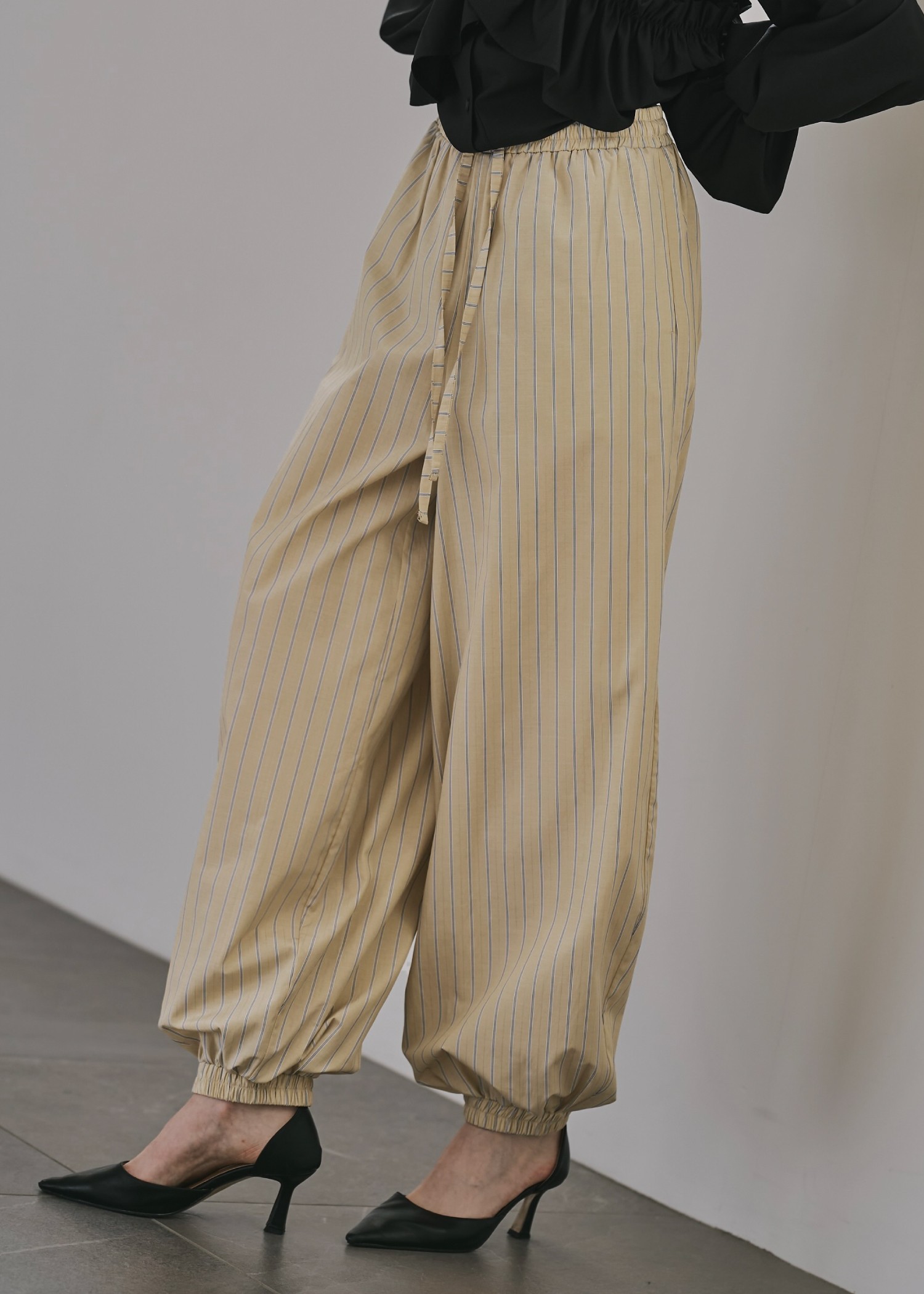 stripe volume wide shirring PT