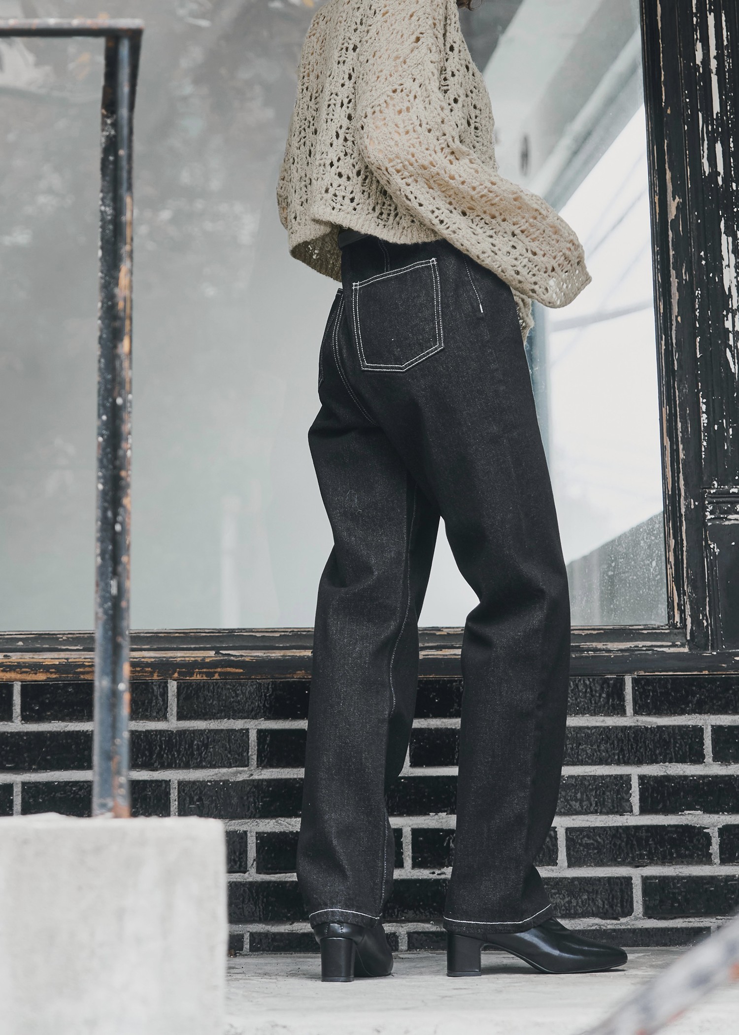 elastic waist more high denim PT