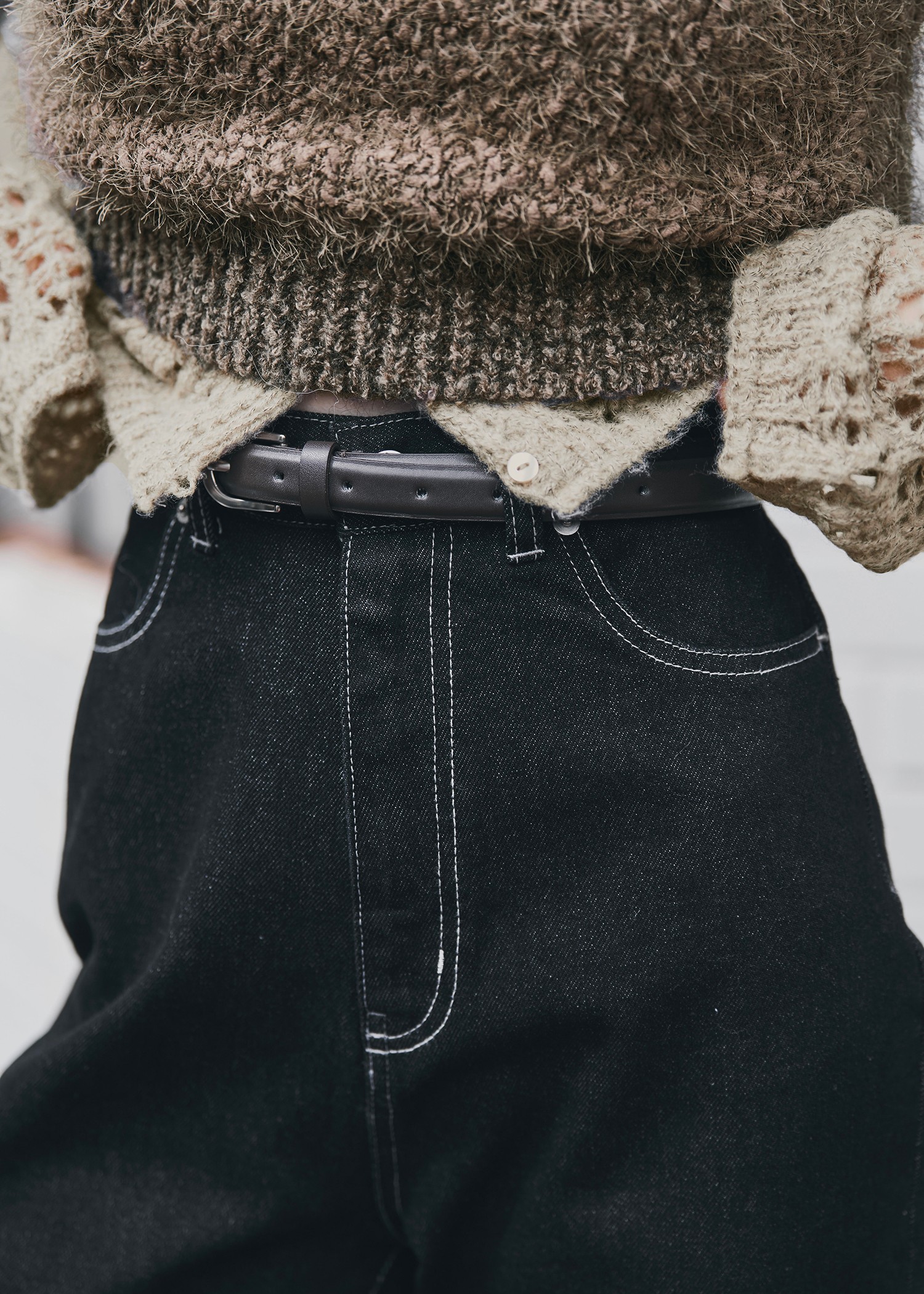 elastic waist more high denim PT