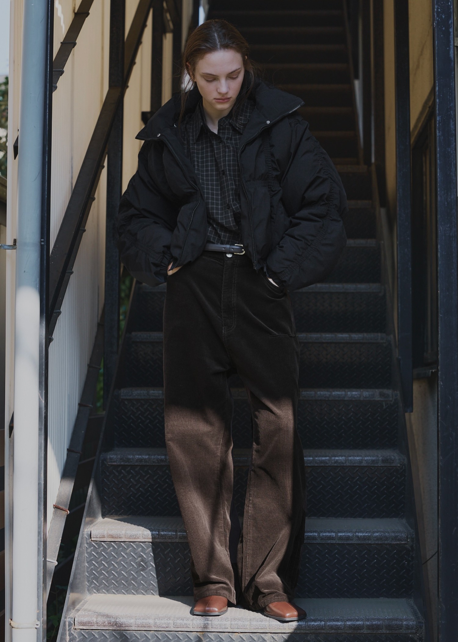 corduroy loose asymmetry notch PT