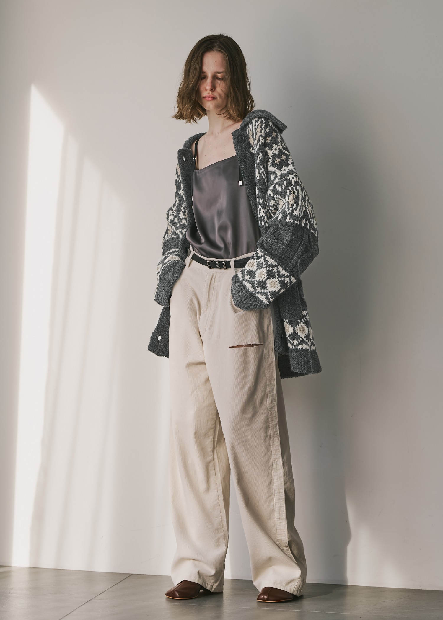 corduroy loose asymmetry notch PT