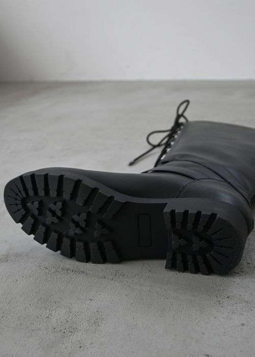 lace up belt design long boots