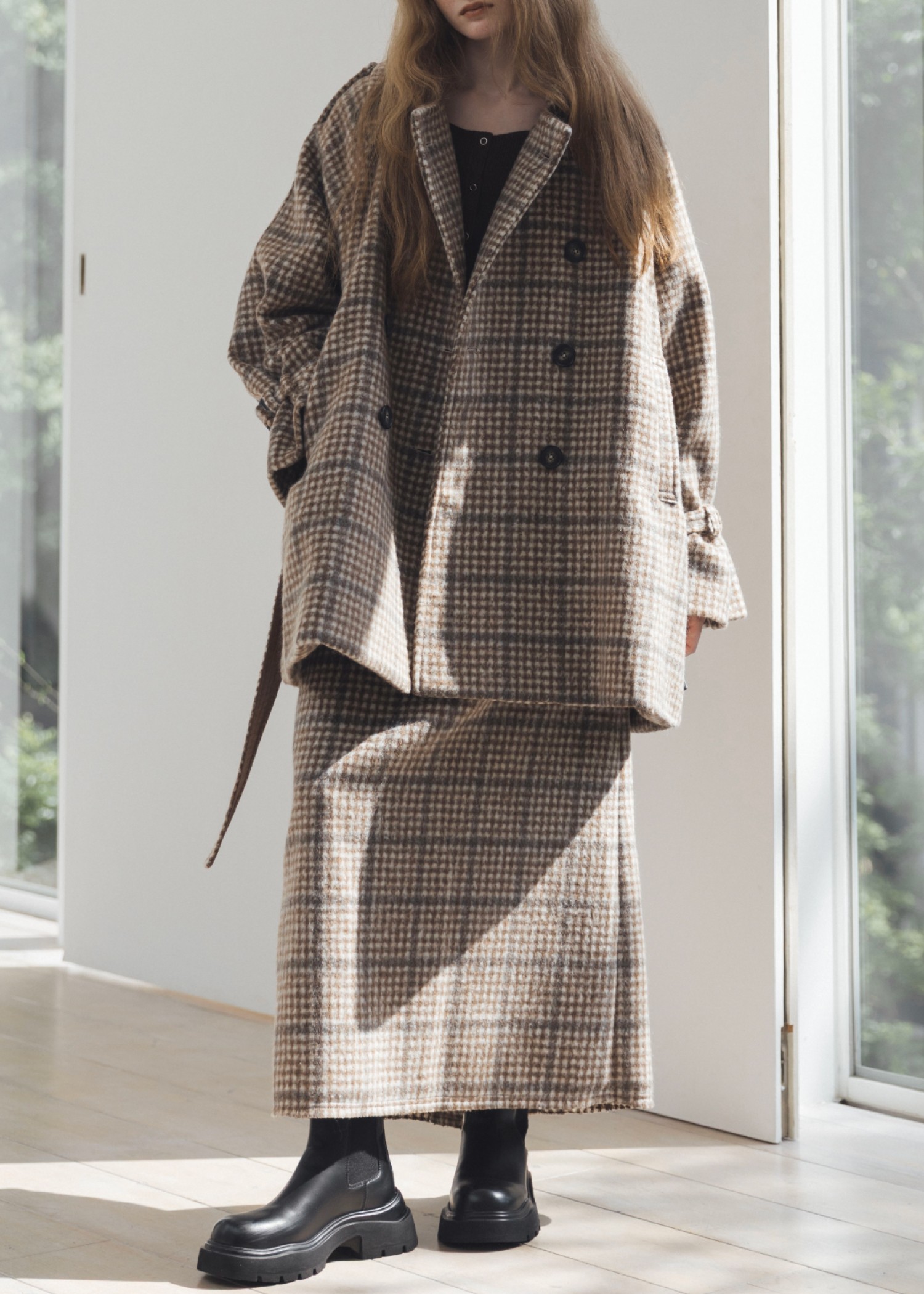 waist frill shaggy pencil SK