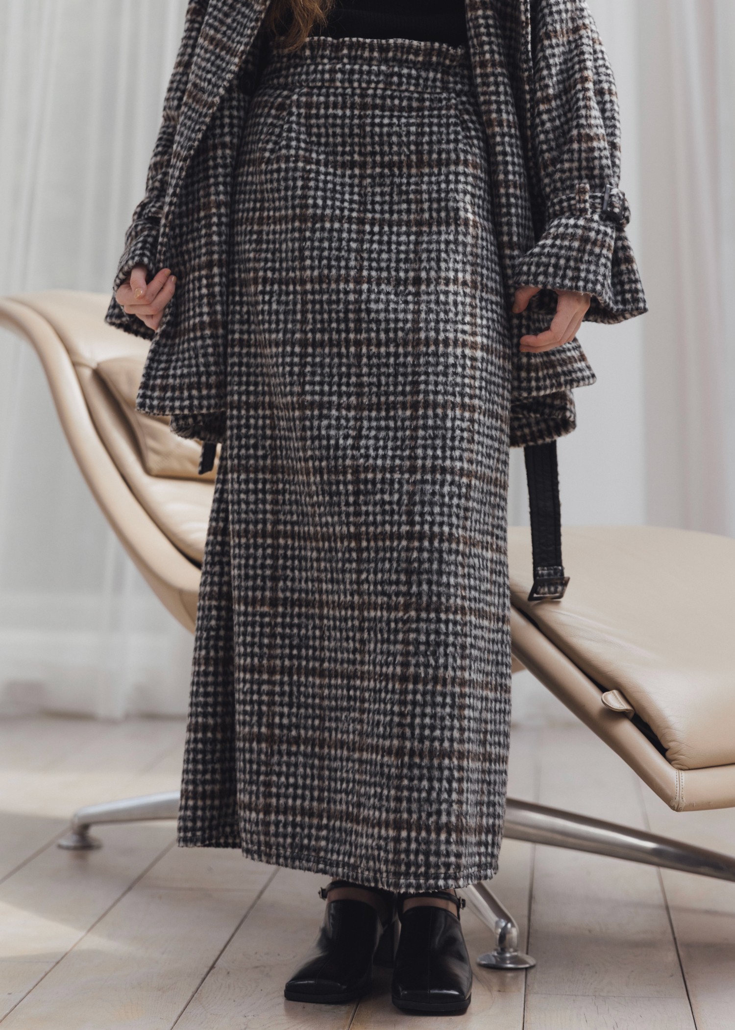 waist frill shaggy pencil SK