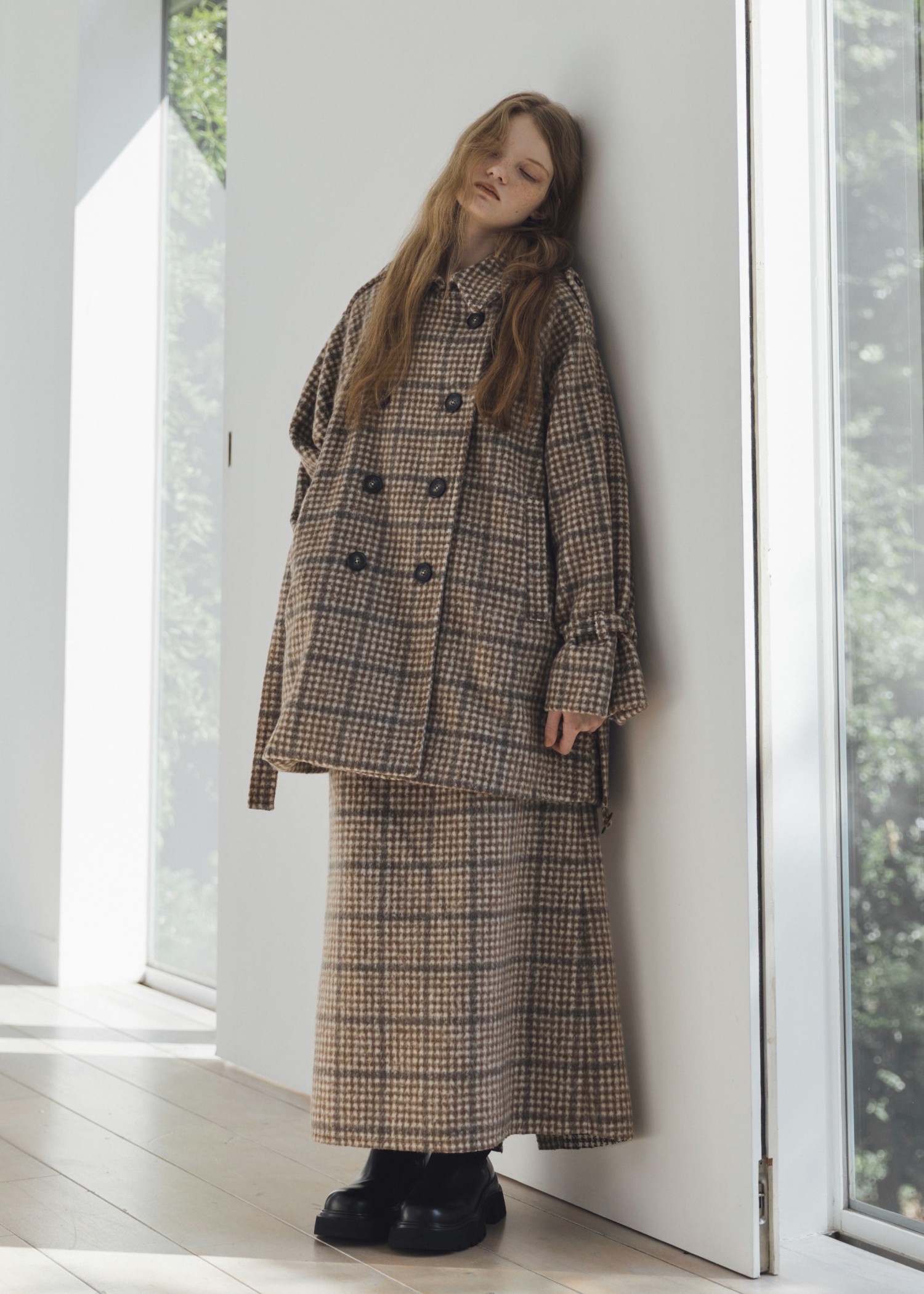 waist frill shaggy pencil SK