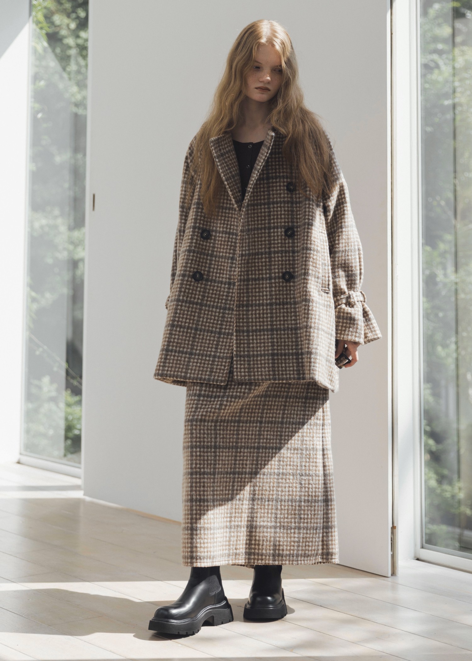 waist frill shaggy pencil SK