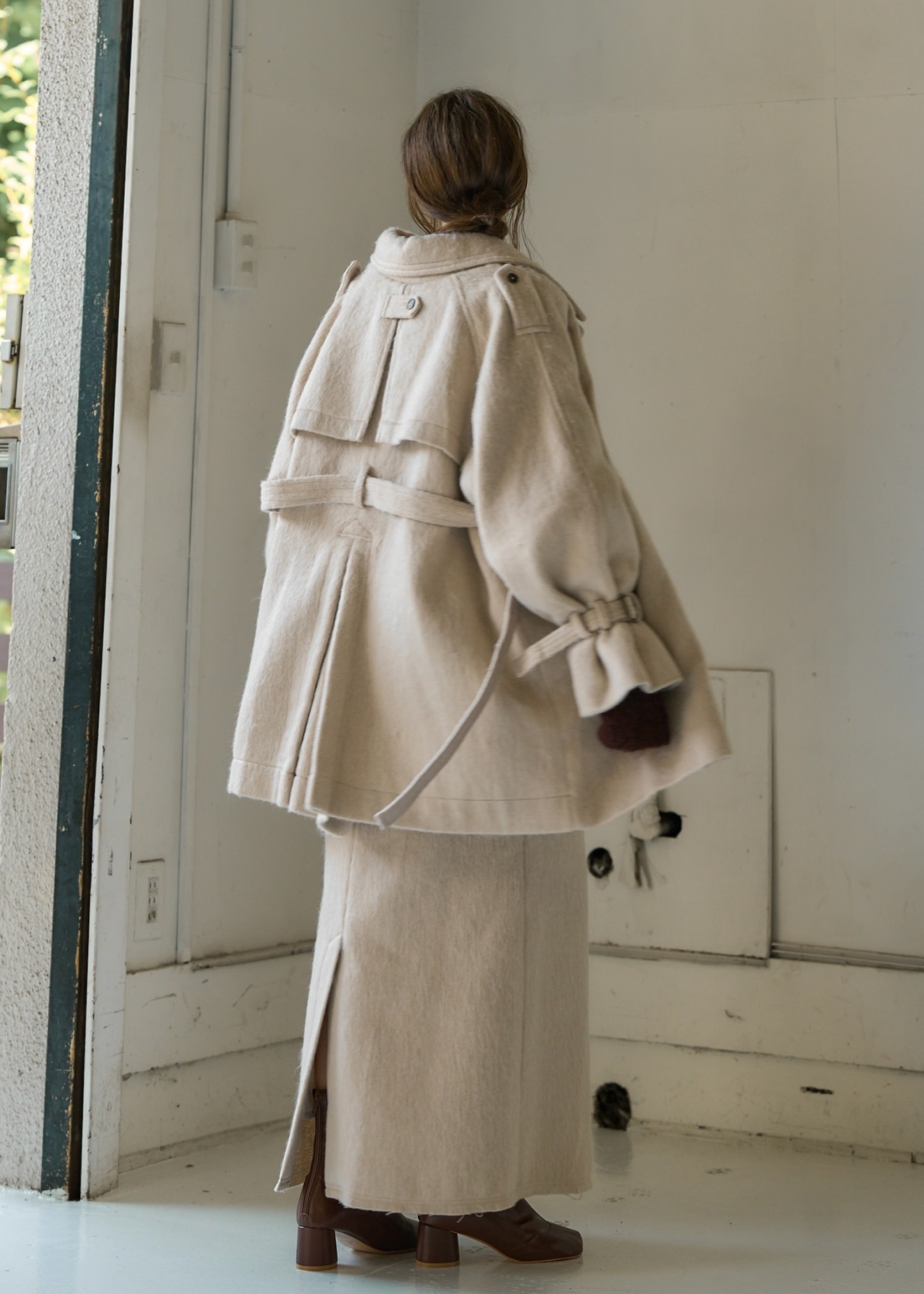 waist frill shaggy pencil SK