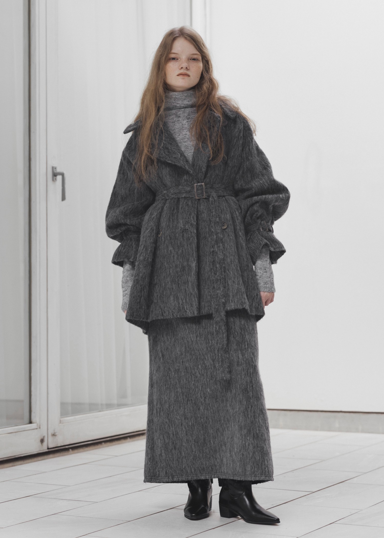 waist frill shaggy pencil SK