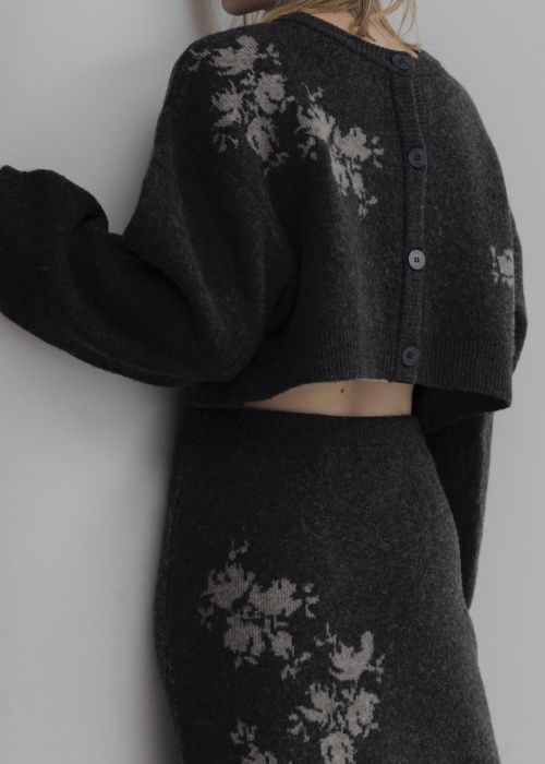 flower jacquard pencil knit SK