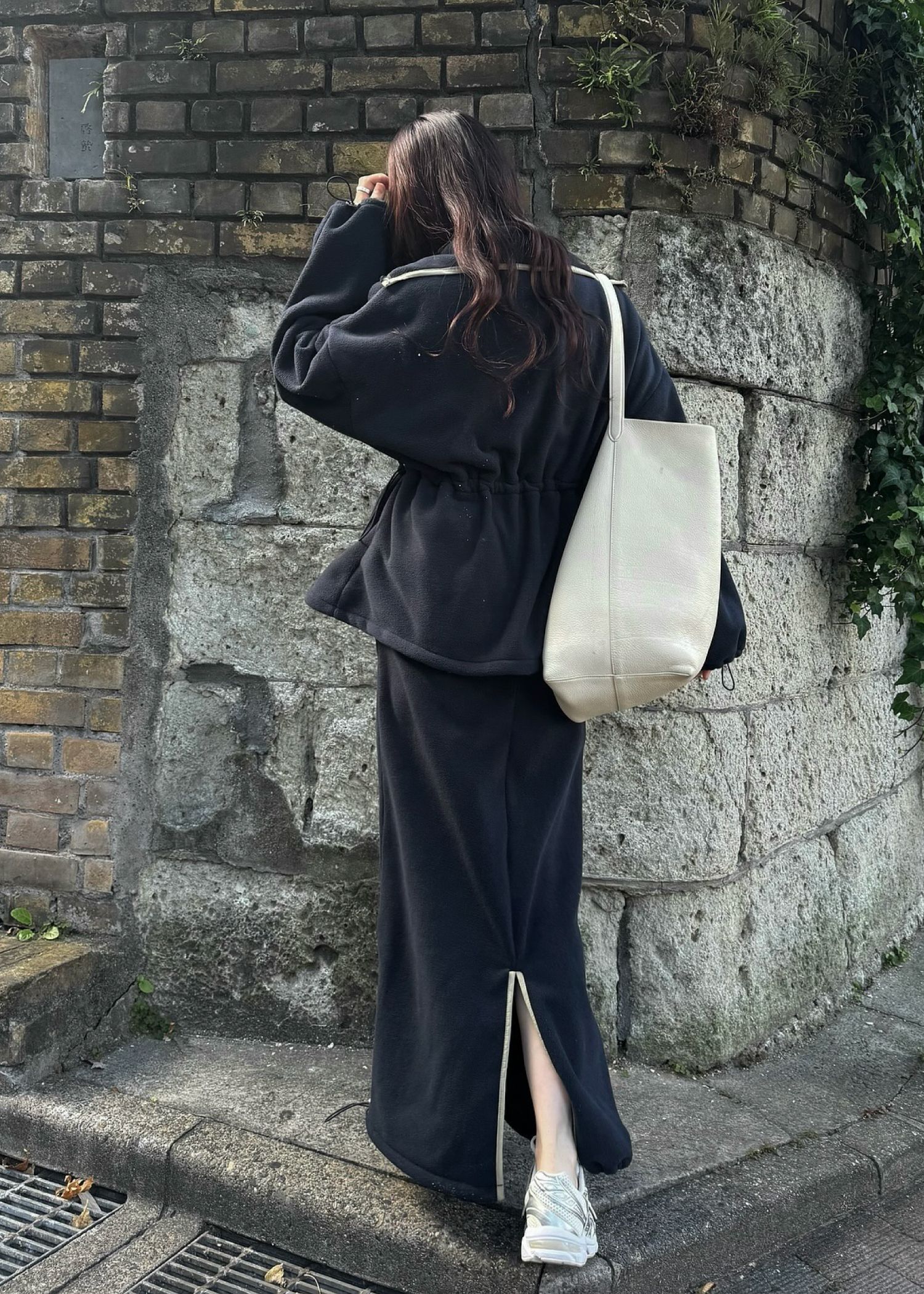 fleece drawstring bi color piping SK