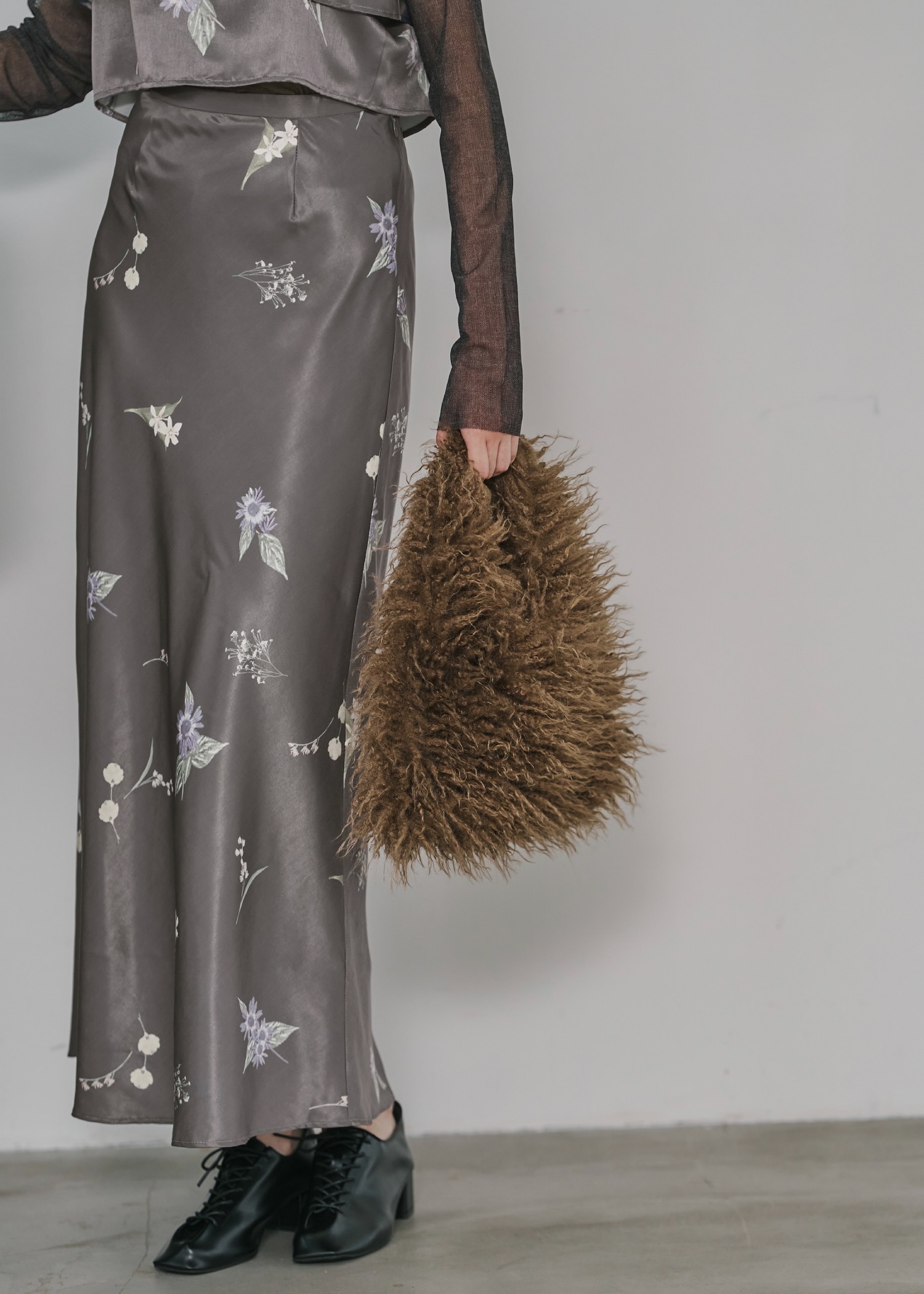 multi flower print bustier skirt SET UP