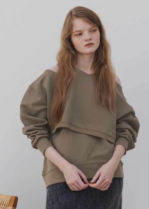 asymmetry 2 piece layered sweat