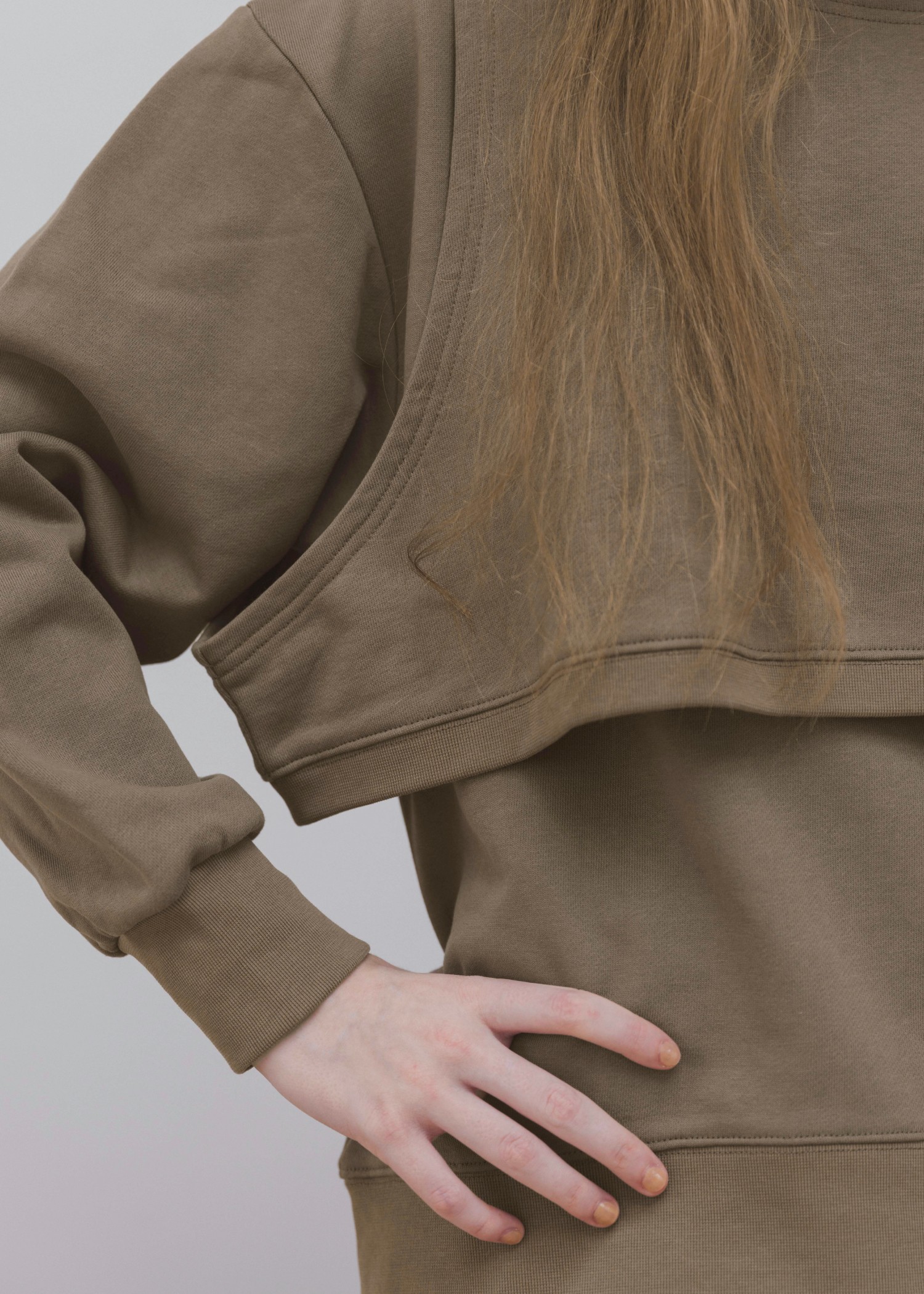 asymmetry 2 piece layered sweat