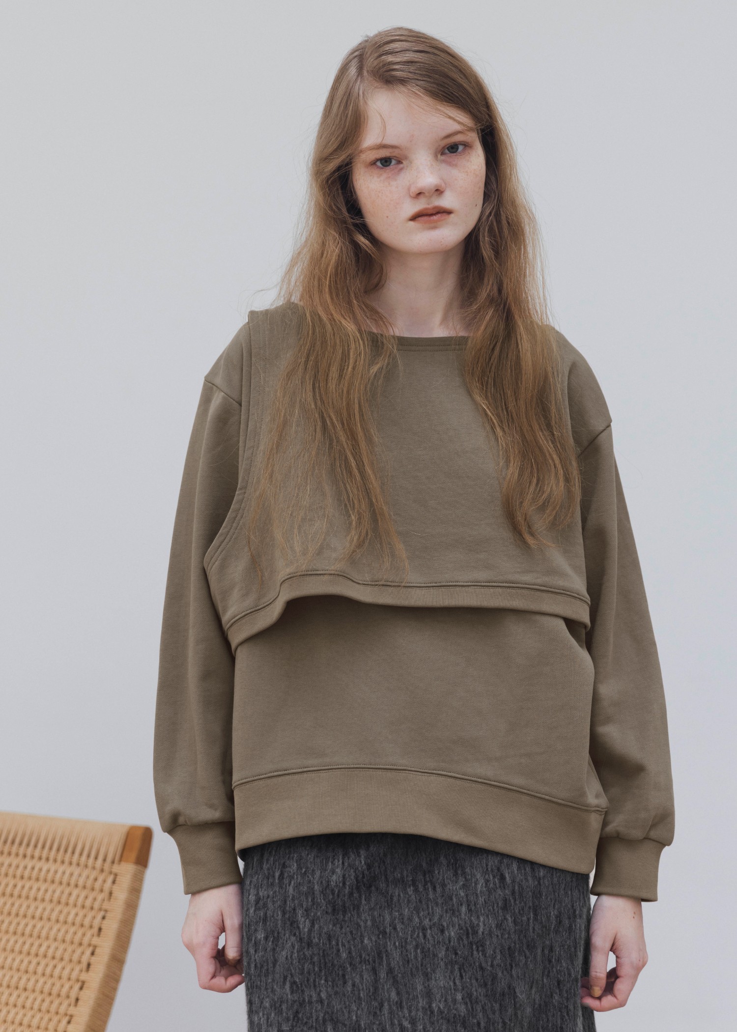 asymmetry 2 piece layered sweat