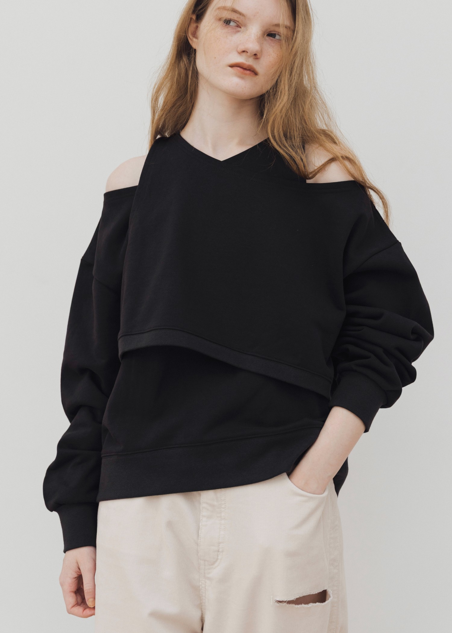 asymmetry 2 piece layered sweat