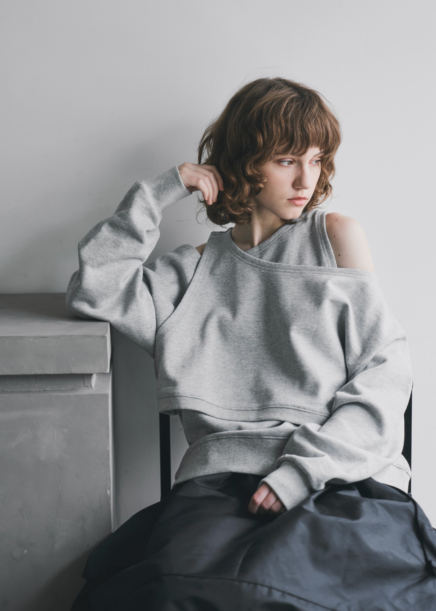 asymmetry 2 piece layered sweat