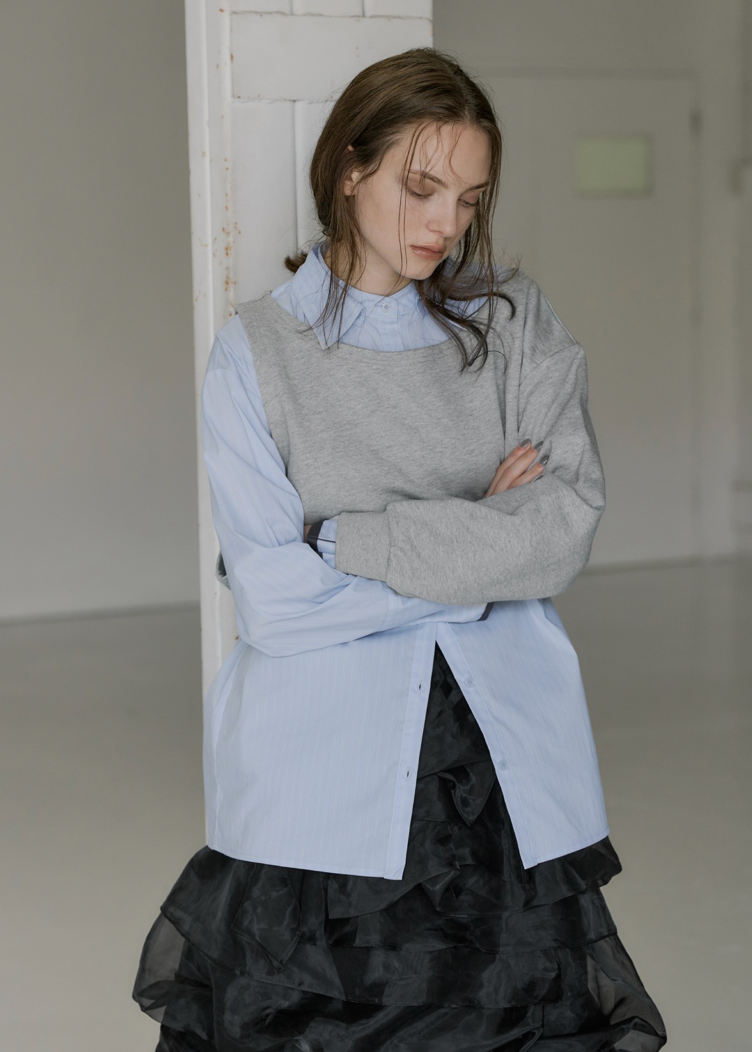 asymmetry 2 piece layered sweat