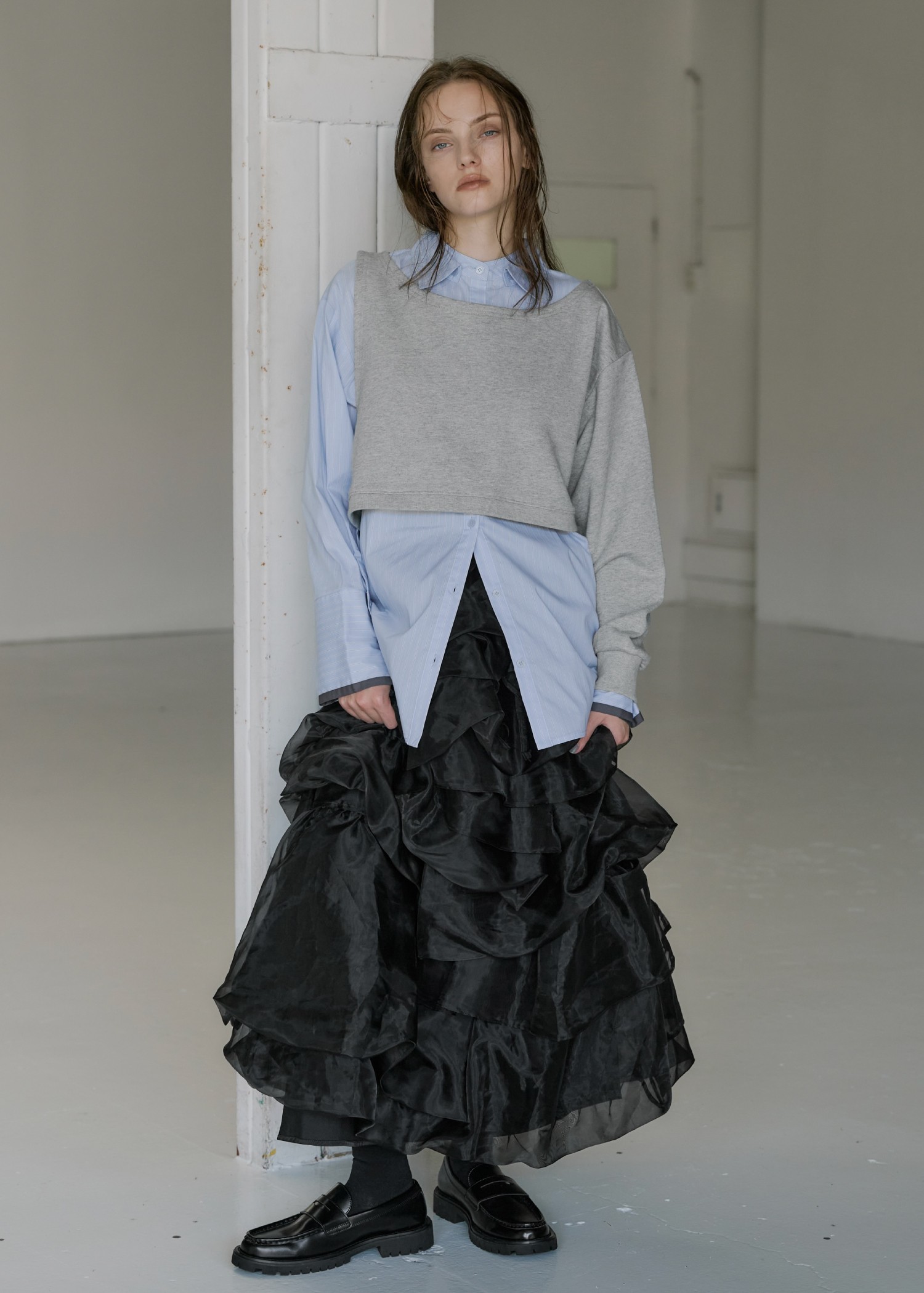 asymmetry 2 piece layered sweat