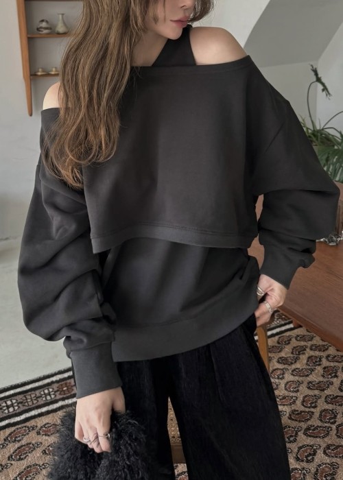 asymmetry 2 piece layered sweat