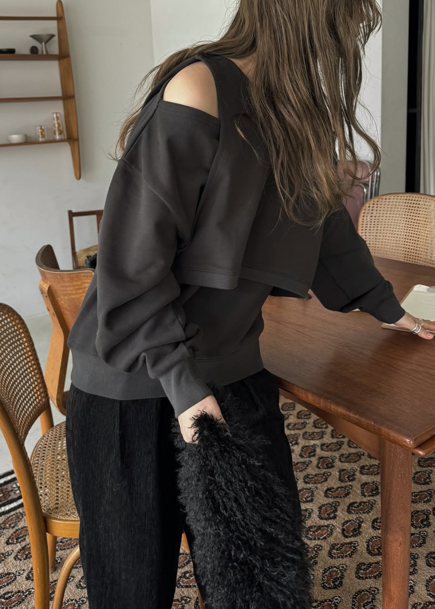 asymmetry 2 piece layered sweat