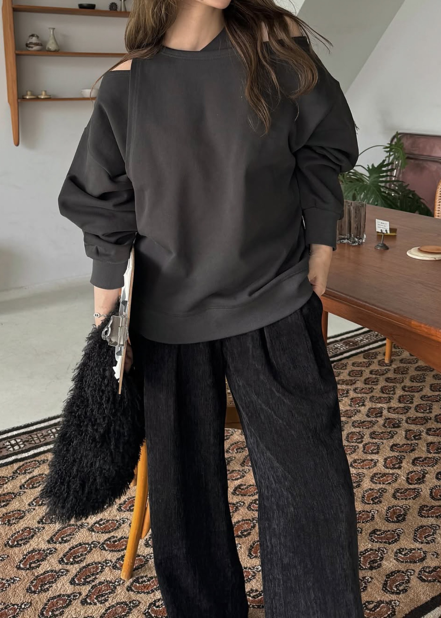 asymmetry 2 piece layered sweat