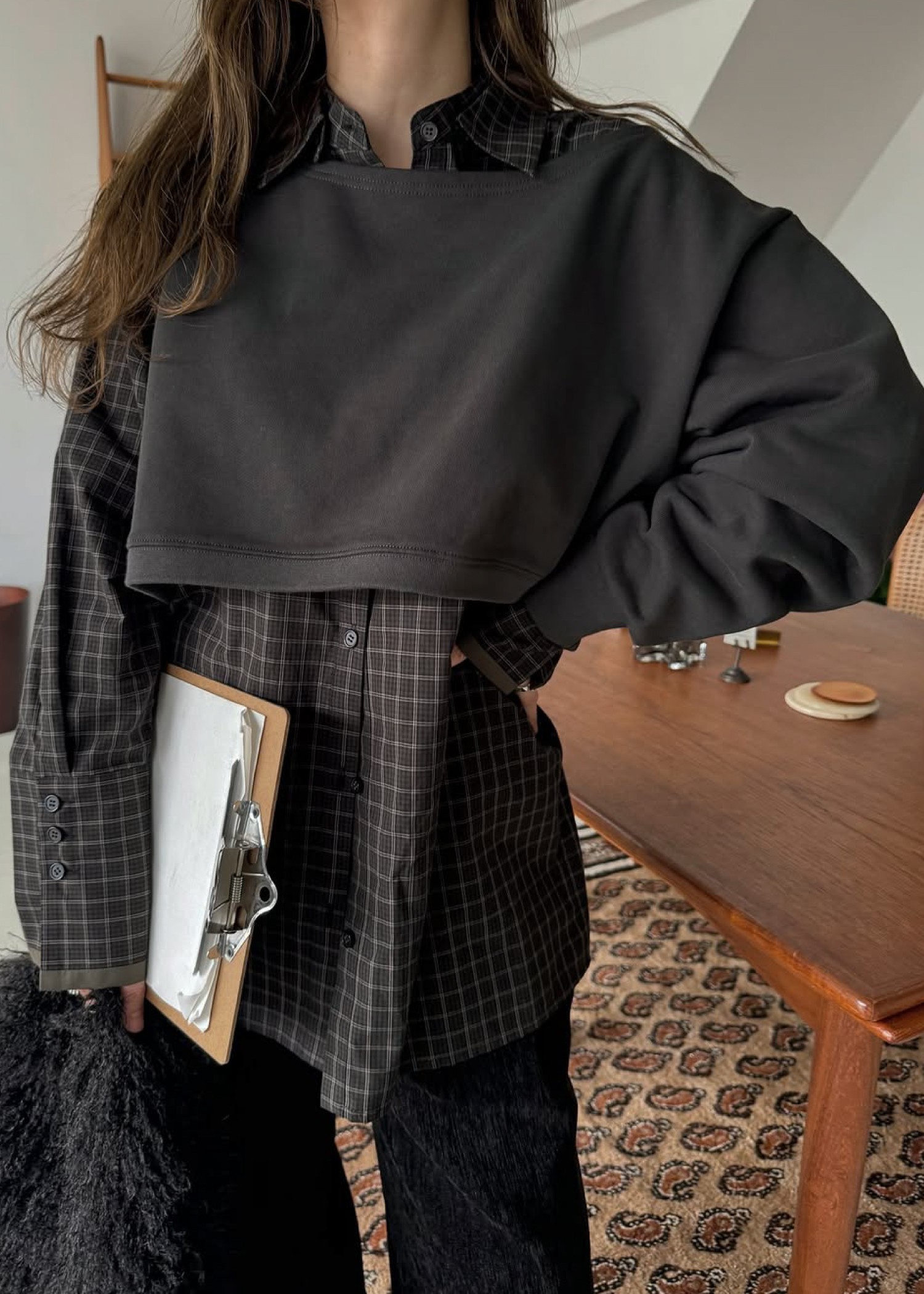 asymmetry 2 piece layered sweat