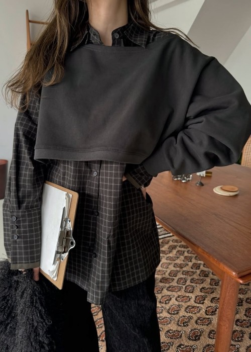 asymmetry 2 piece layered sweat