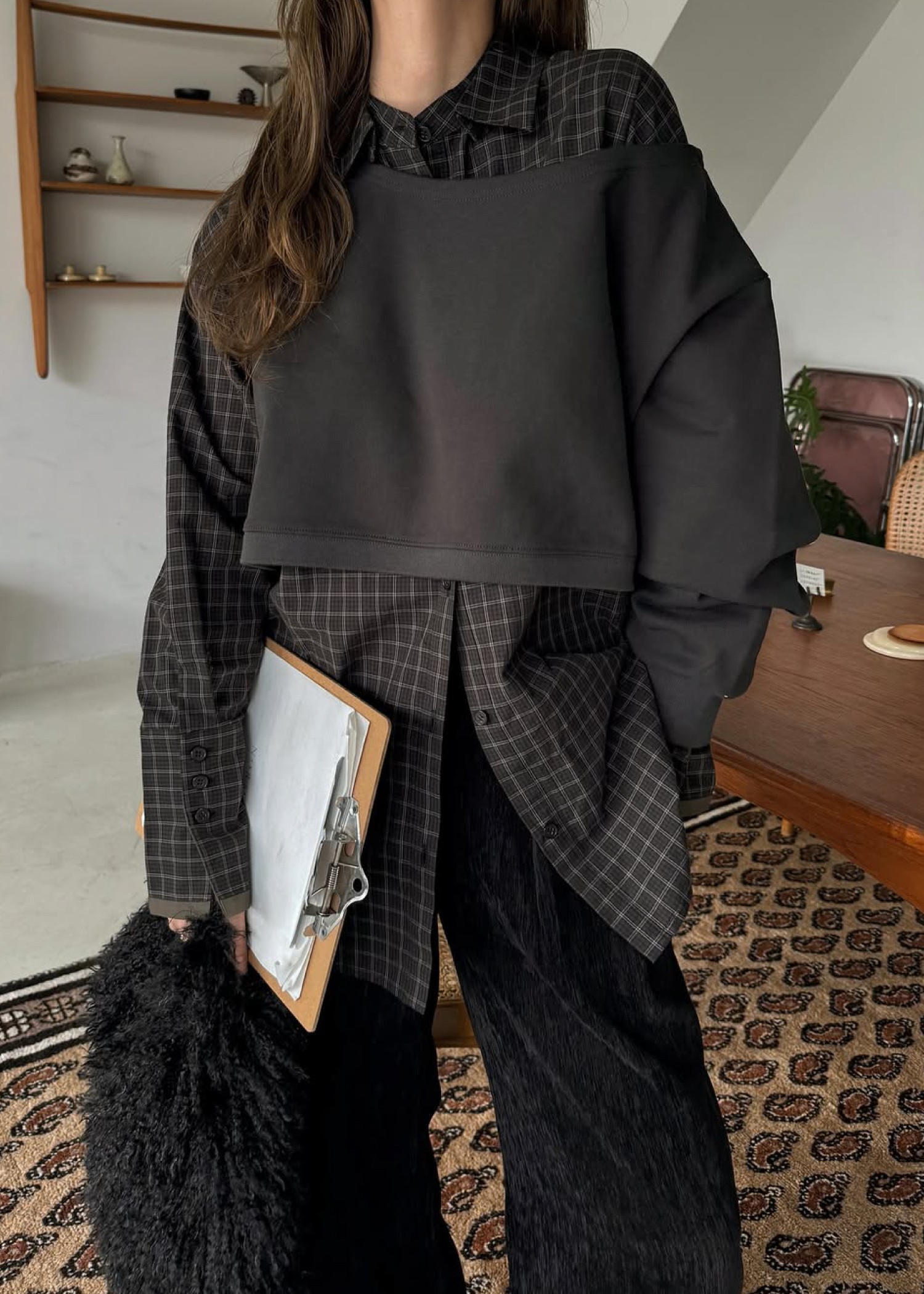 asymmetry 2 piece layered sweat