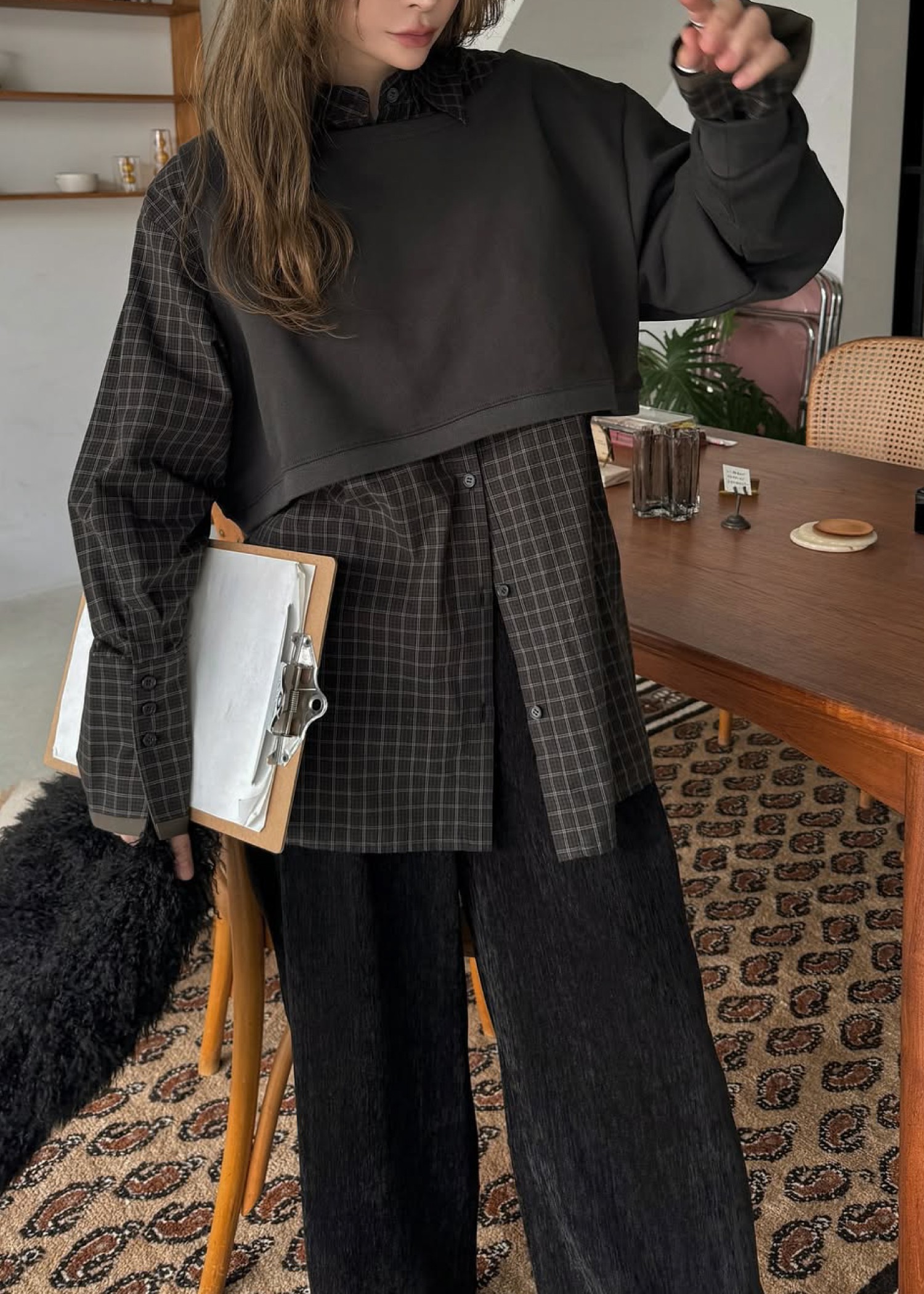 asymmetry 2 piece layered sweat