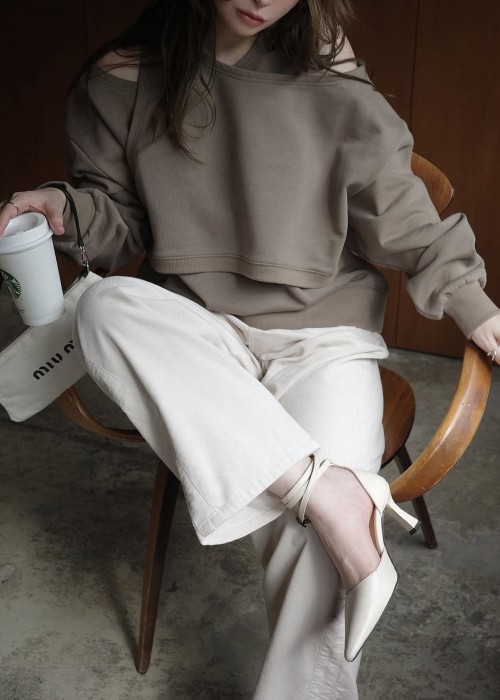 asymmetry 2 piece layered sweat