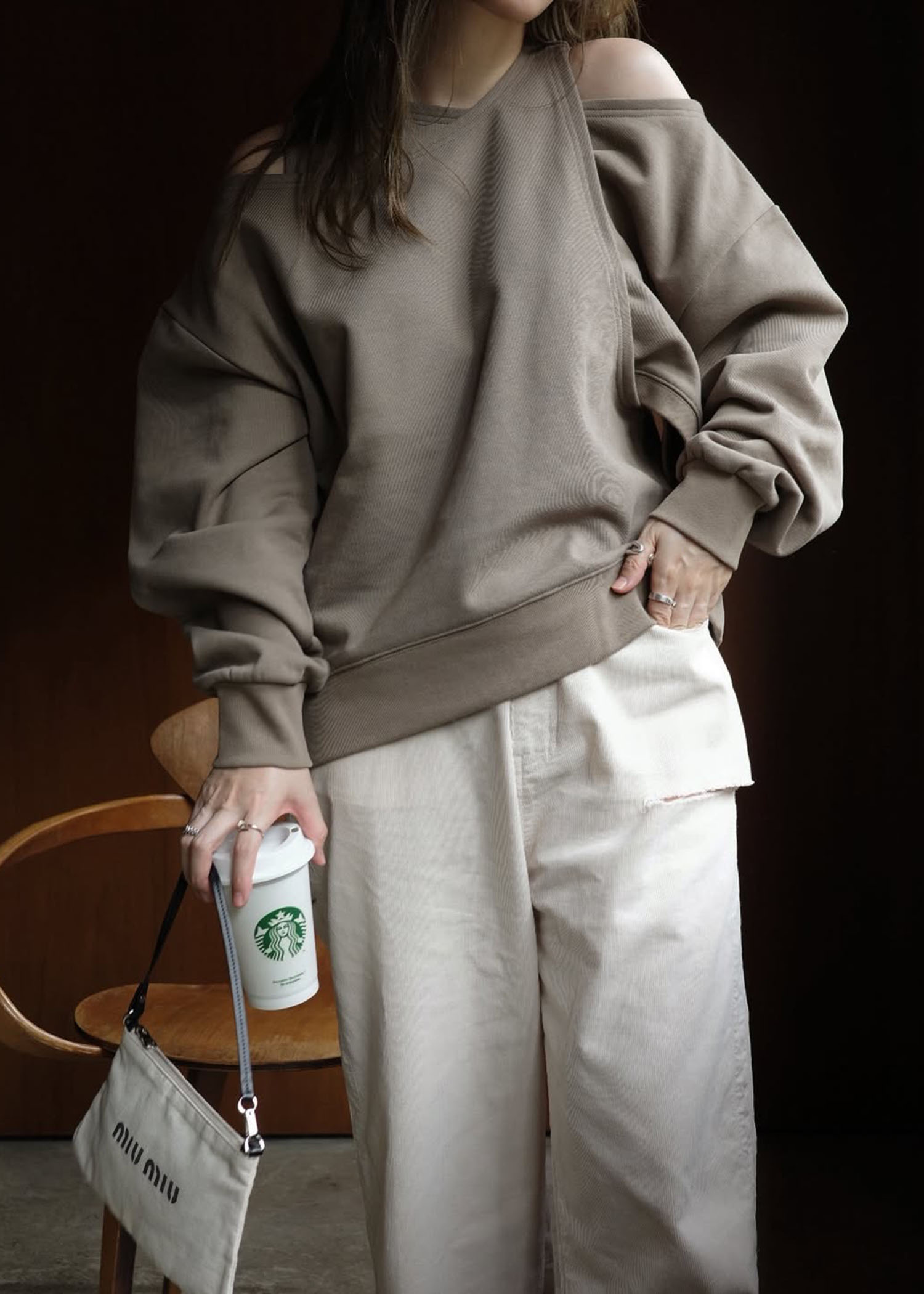 asymmetry 2 piece layered sweat