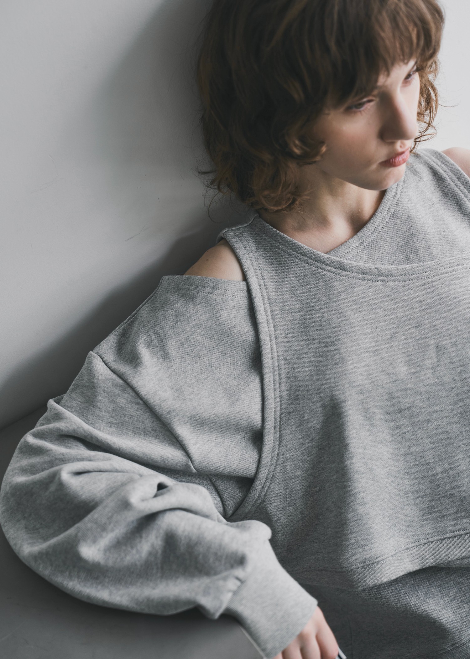 asymmetry 2 piece layered sweat